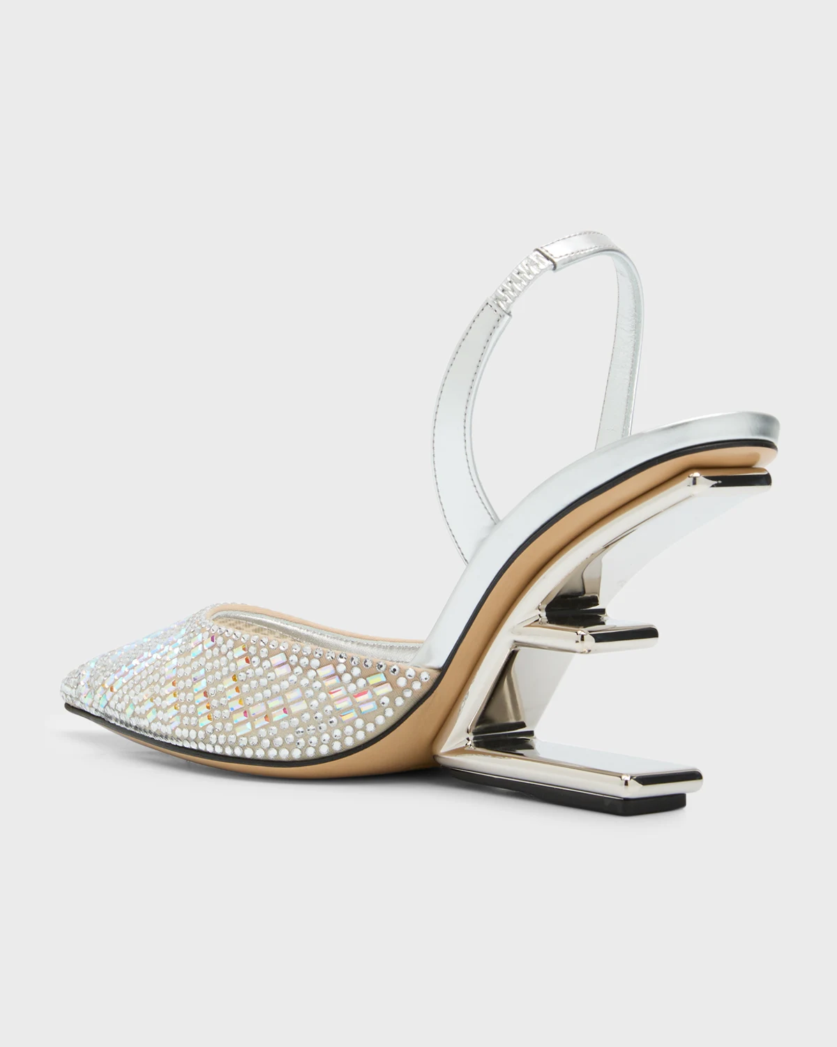 First Crystal F-Heel Halter Pumps