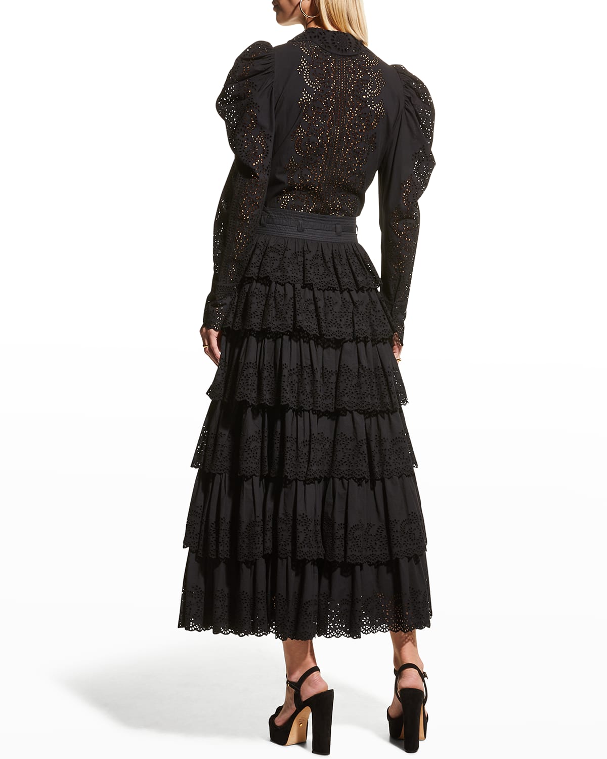 Oriana Long Tiered Lace Skirt