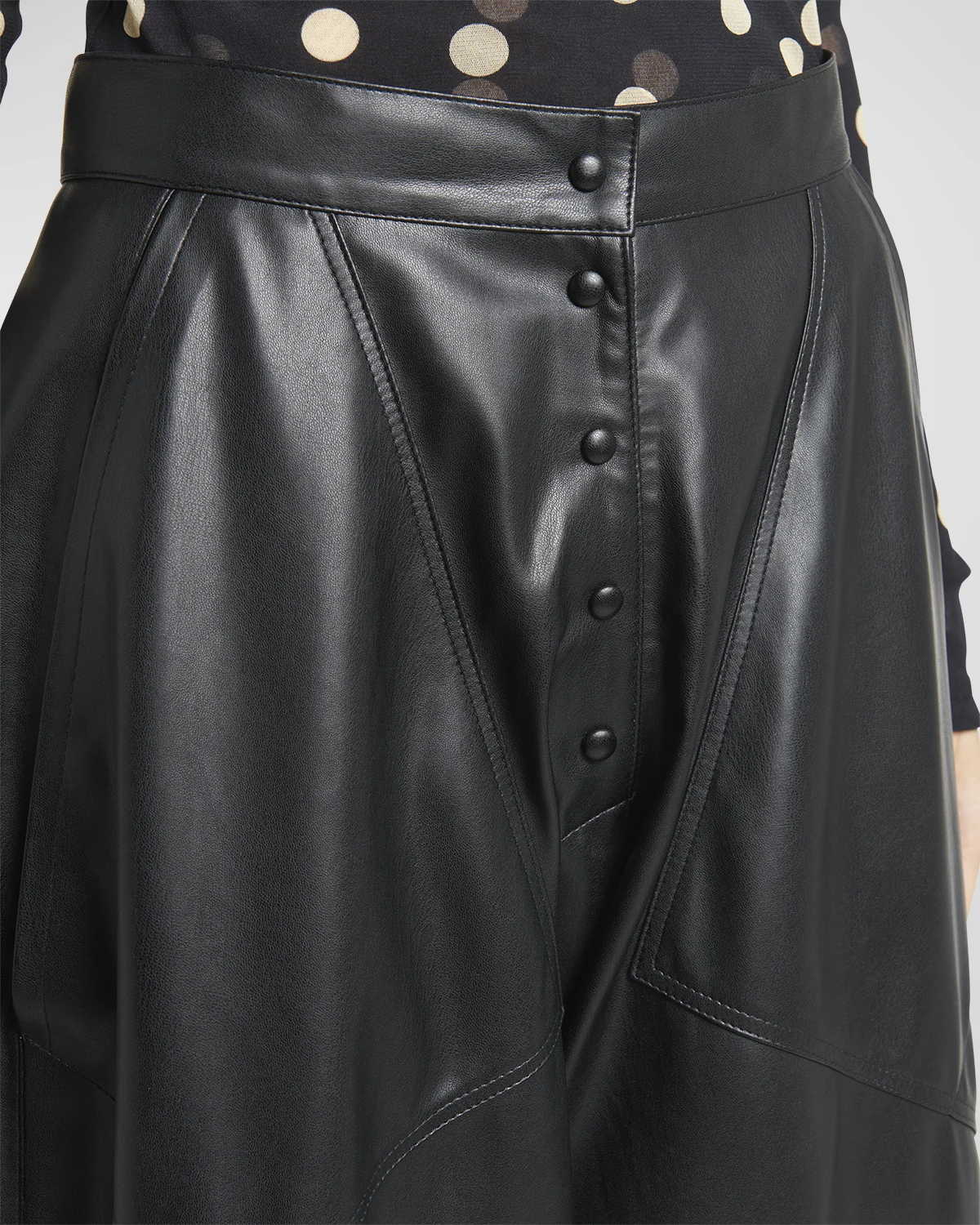 Altermat Faux Leather Tapered Wide-Leg Pants