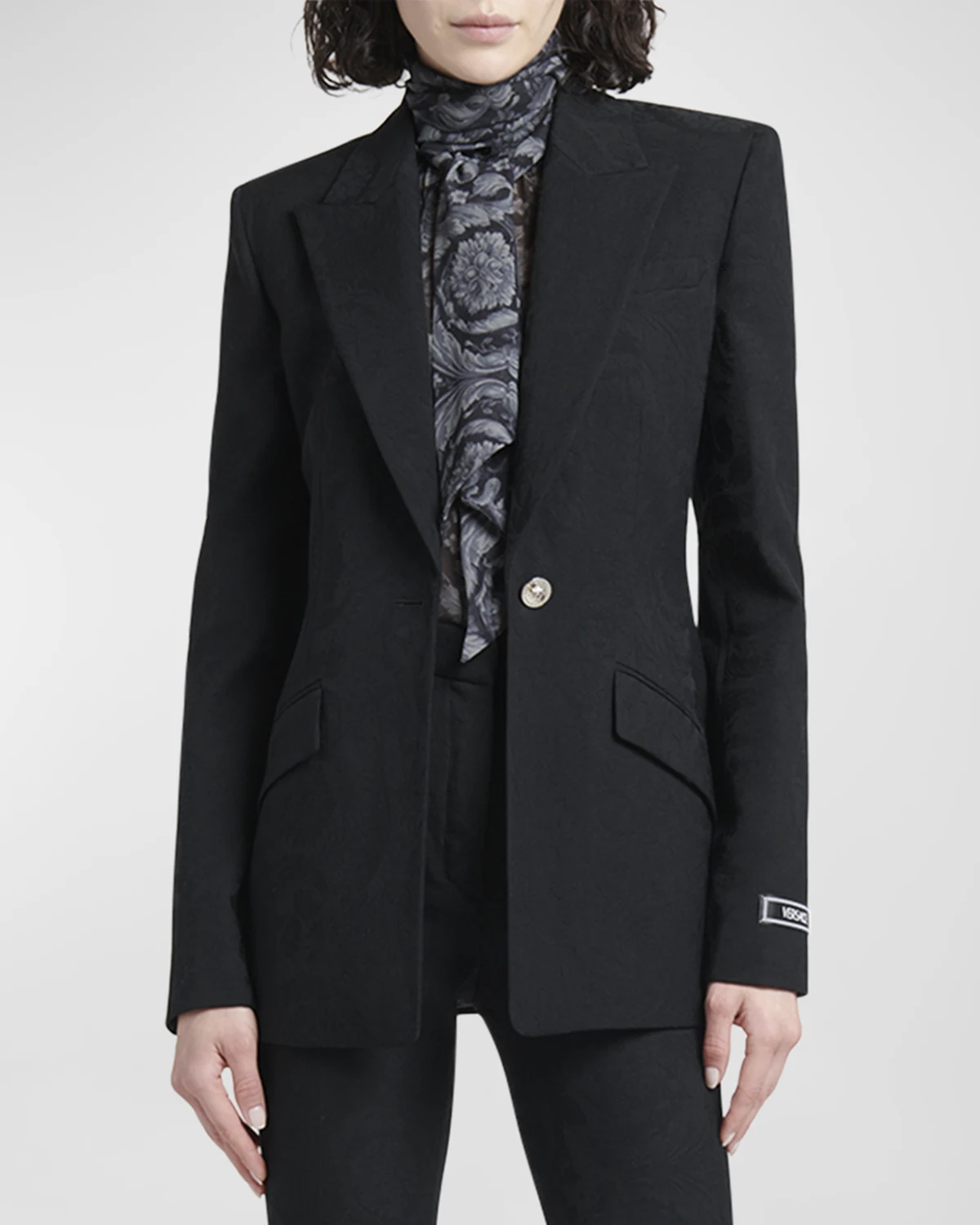 Baroque Jacquard Single-Breasted Blazer Jacket