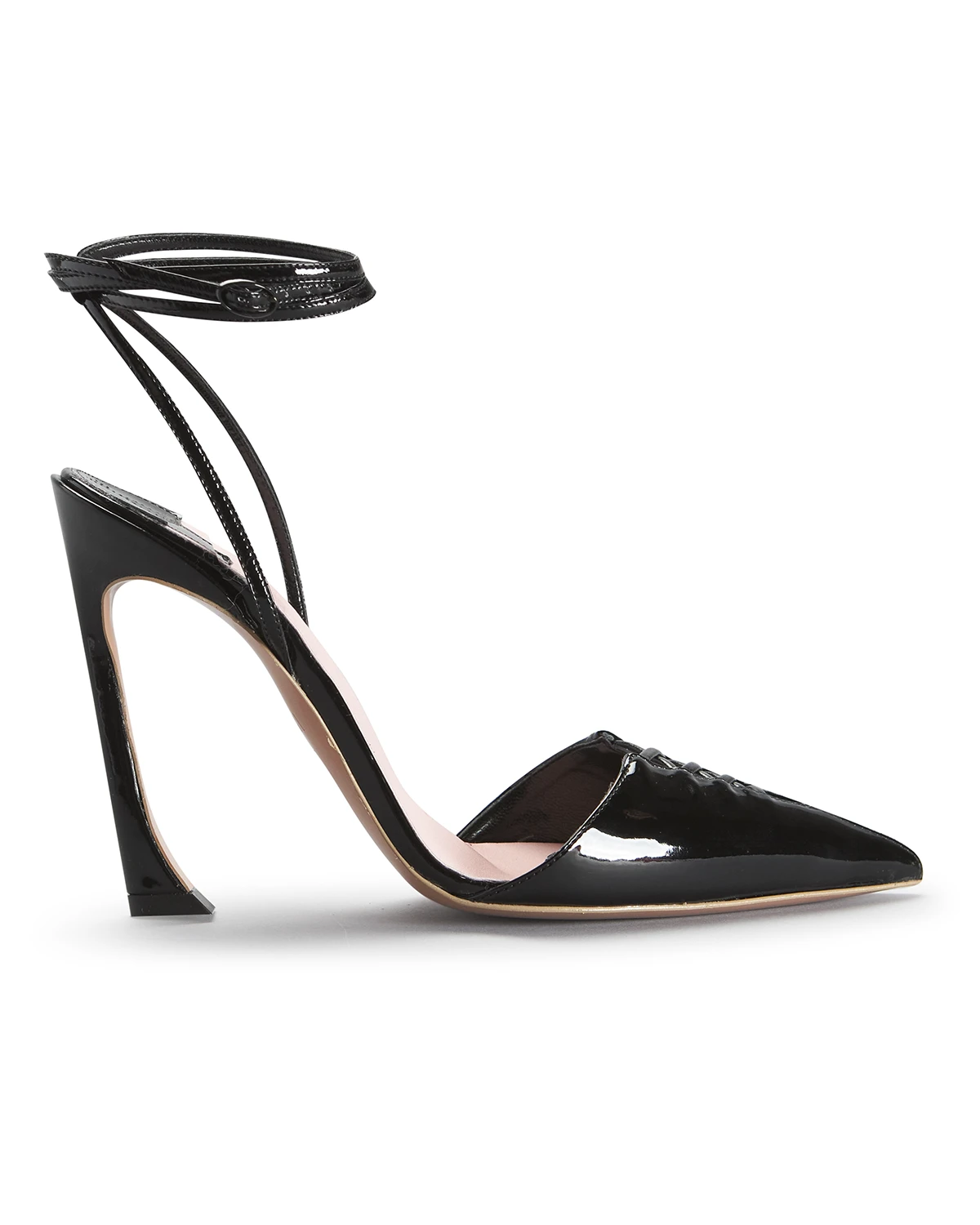 Carine Vegan Patent Ankle-Wrap Pumps