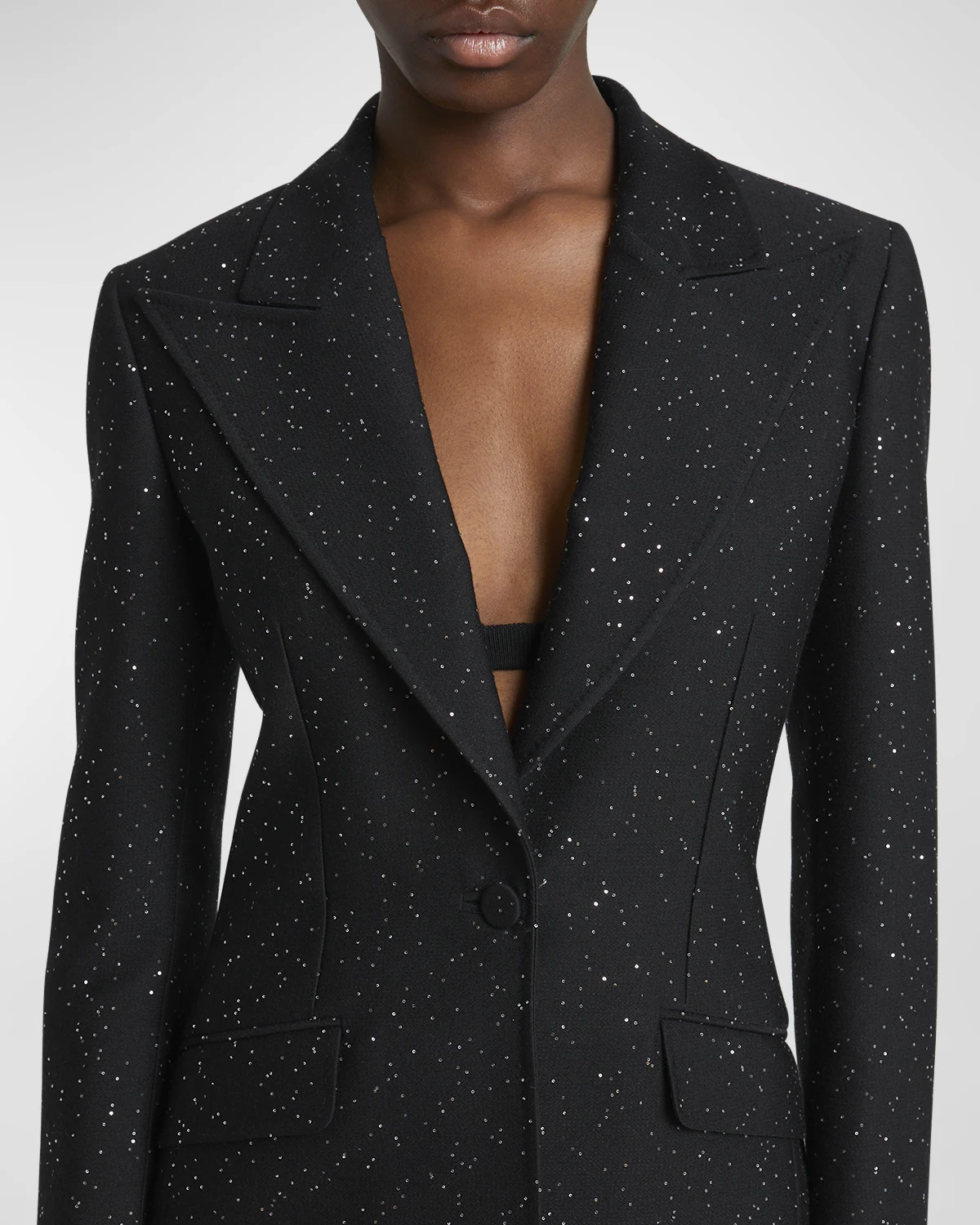 Leiva Micro Sequined Blazer Jacket