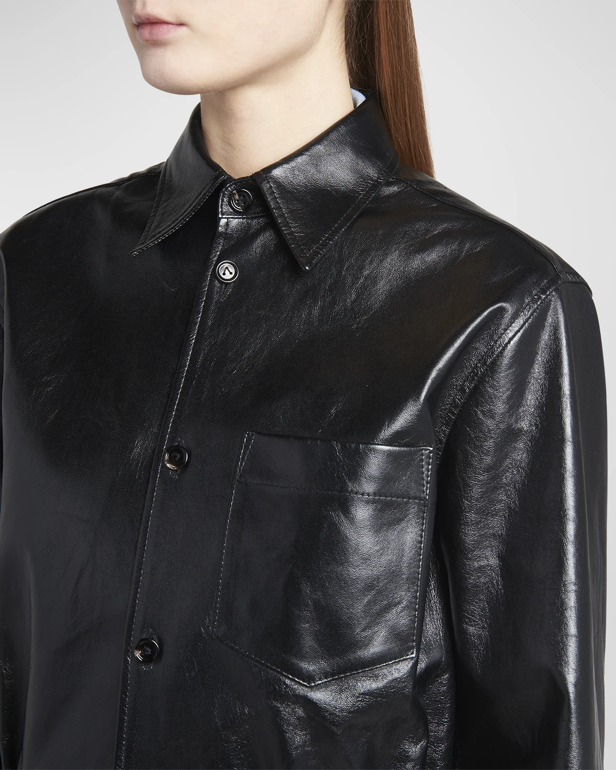 Smooth Nappa Leather Short Jacket