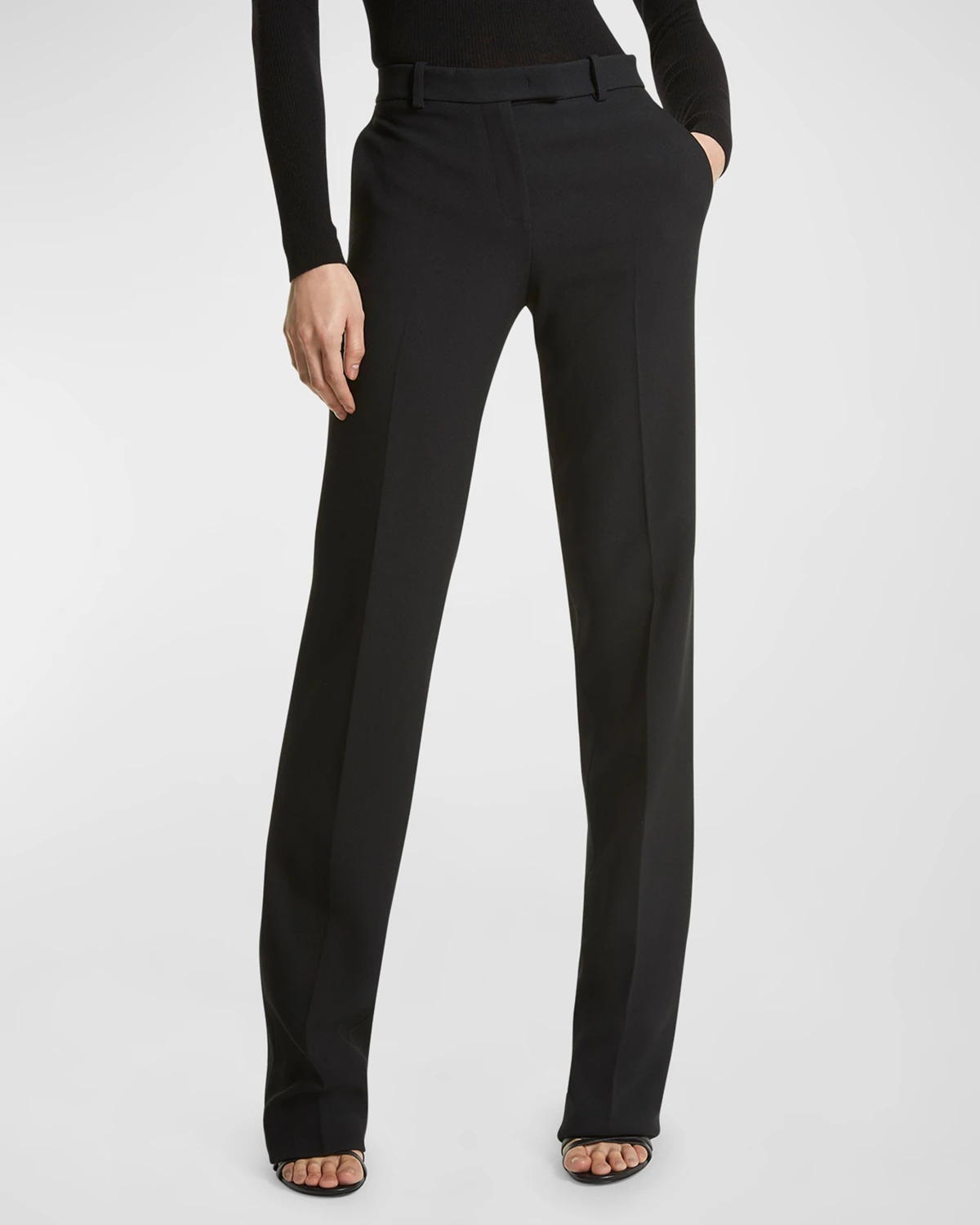 Carolyn Mid-Rise Straight-Leg Trousers