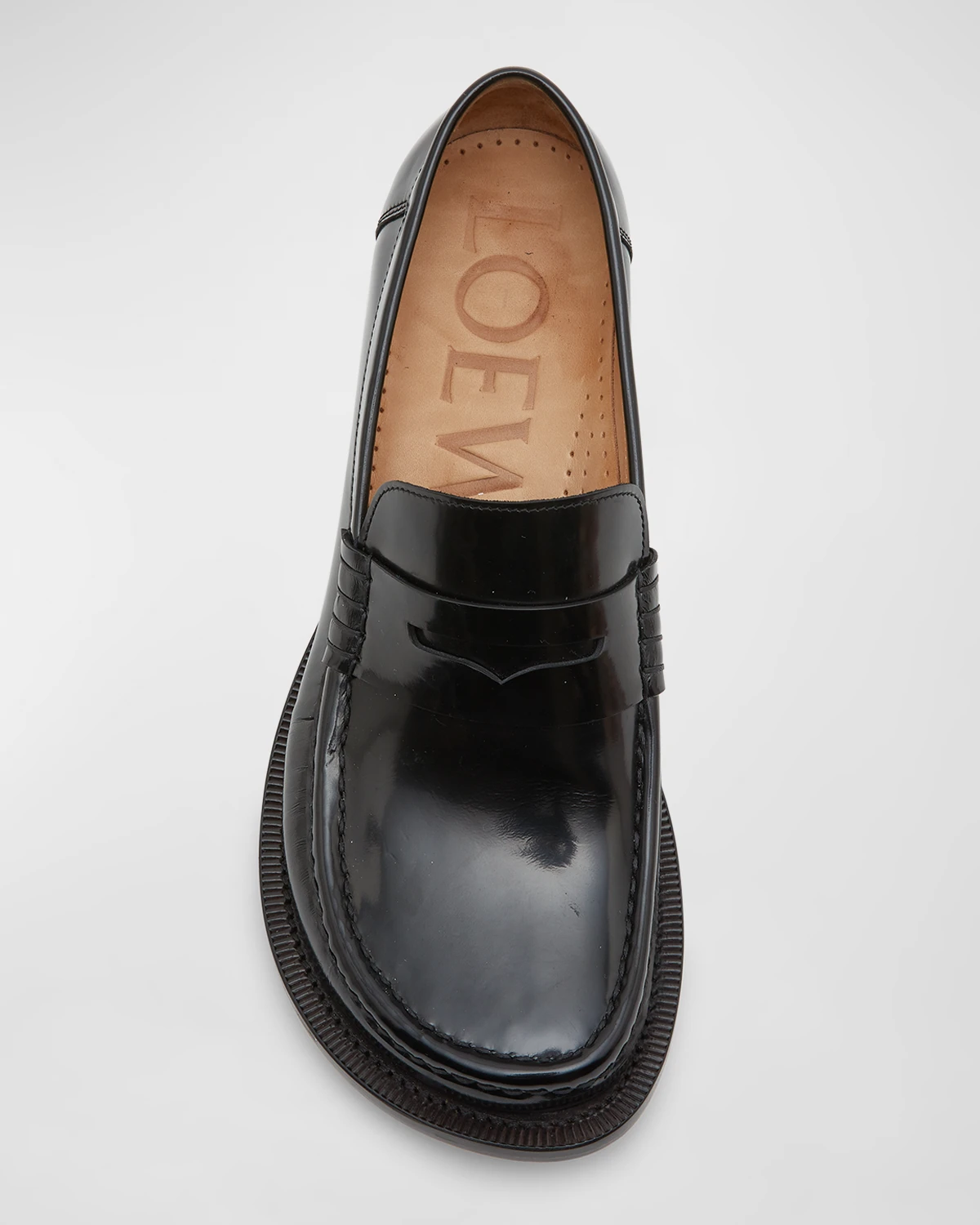 Terra Leather Kitten-Heel Penny Loafers