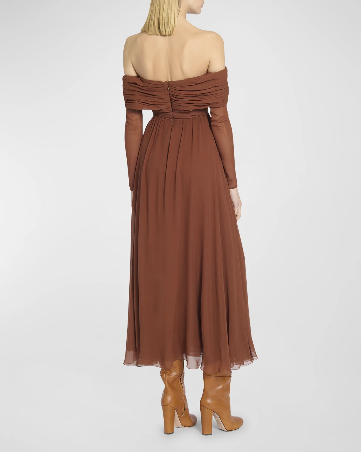 Ruched Off-Shoulder Dress