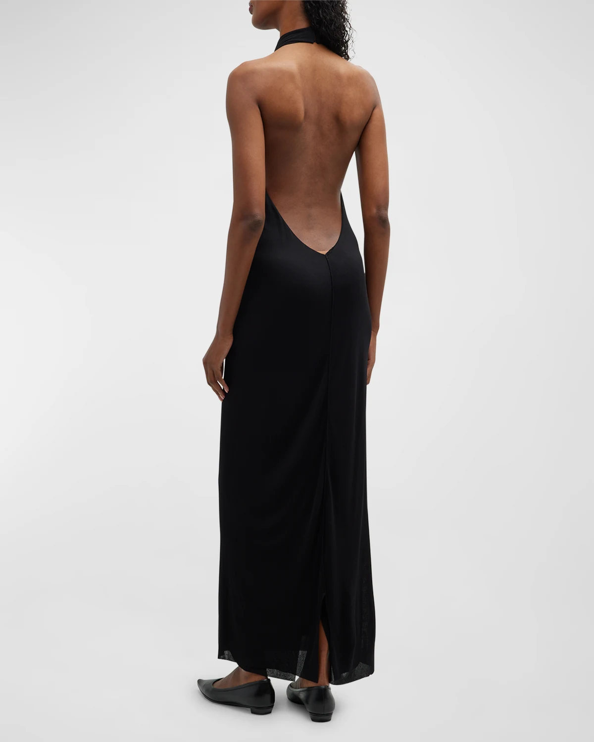 Brynlee Open-Back Halter Maxi Dress