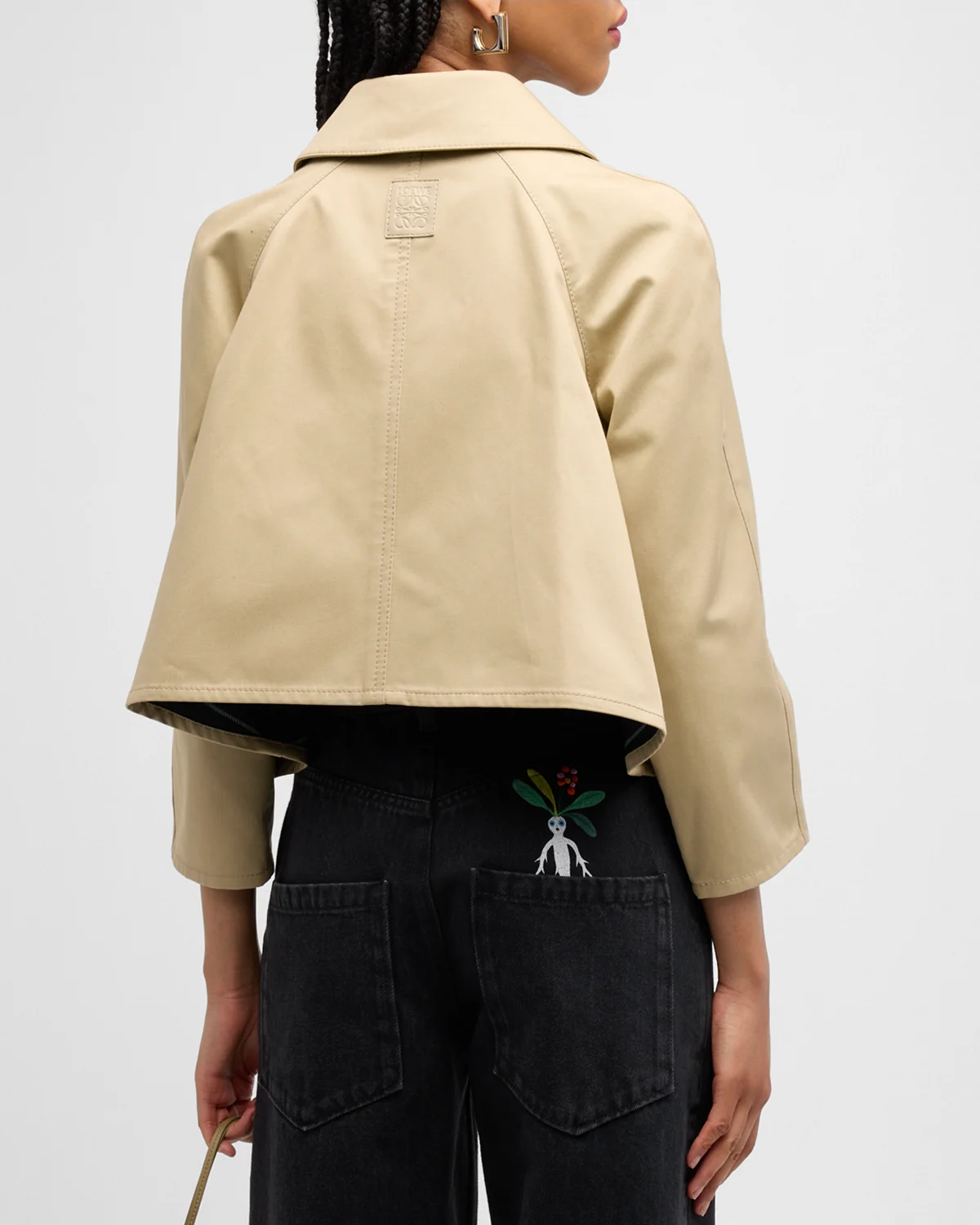 Cropped Trapeze Trench Jacket