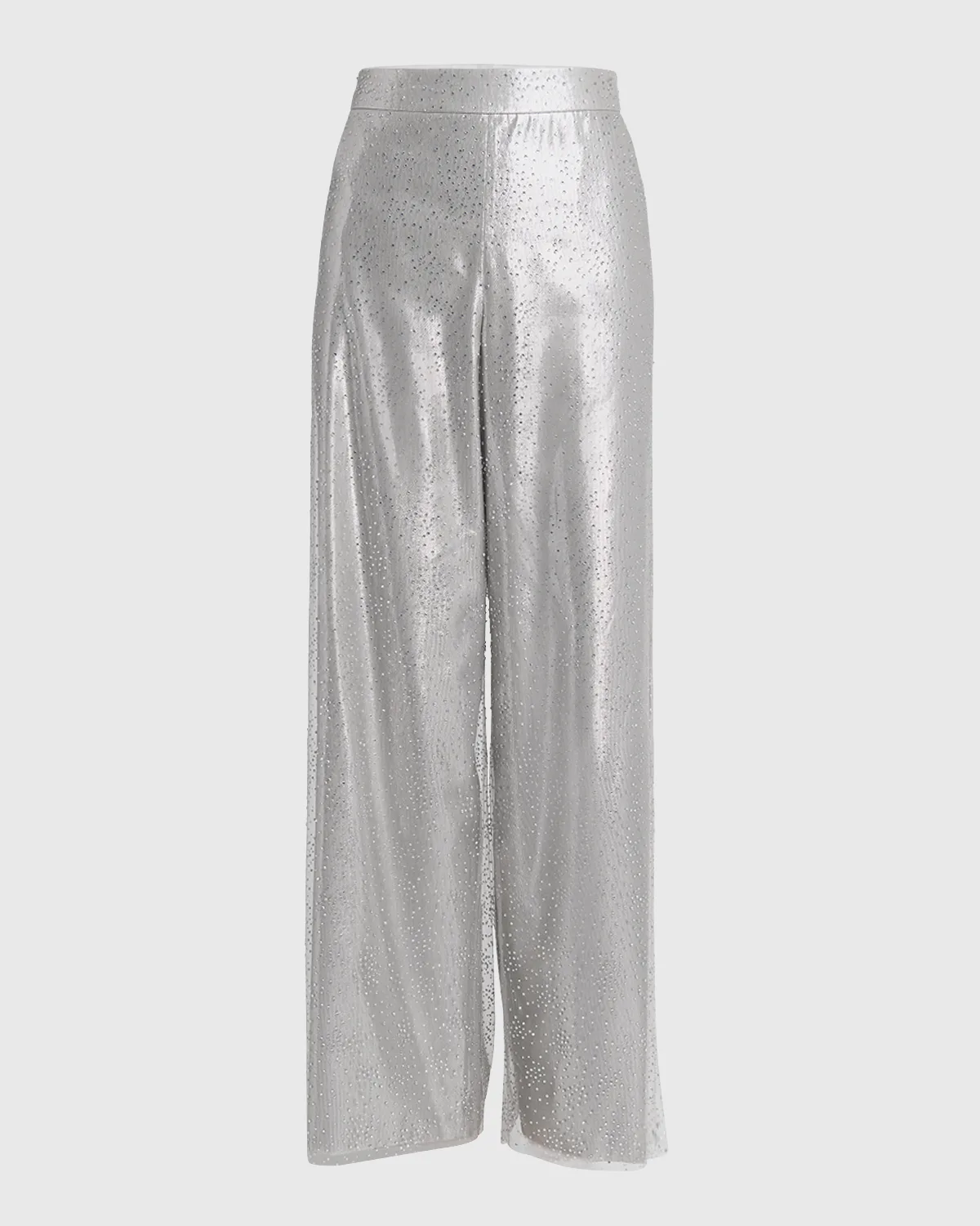 Crystal Wide-Leg Silk Trousers