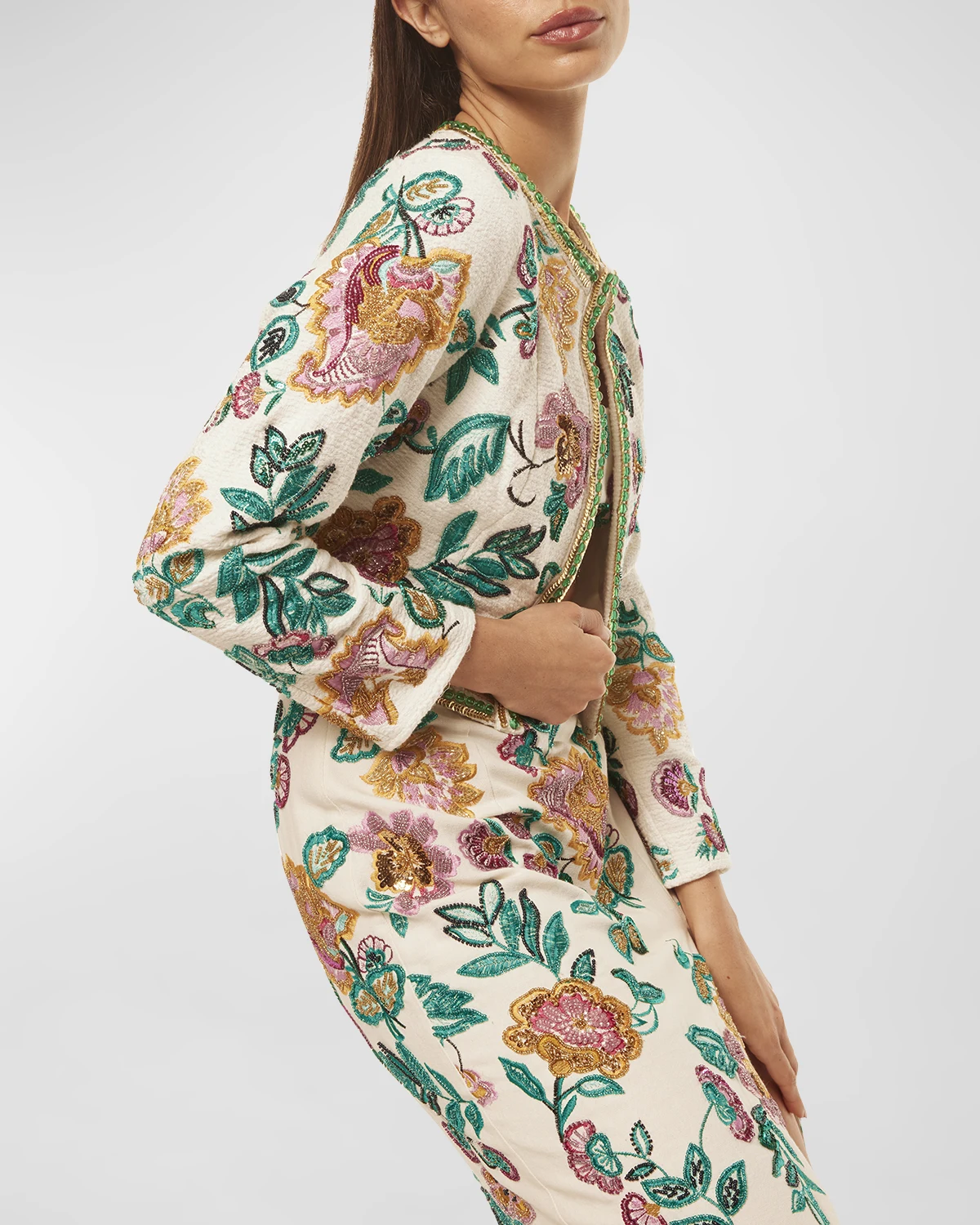 Salima Cropped Floral Jacket