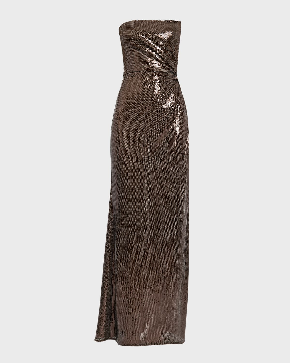 Strapless Sequin Twist Gown