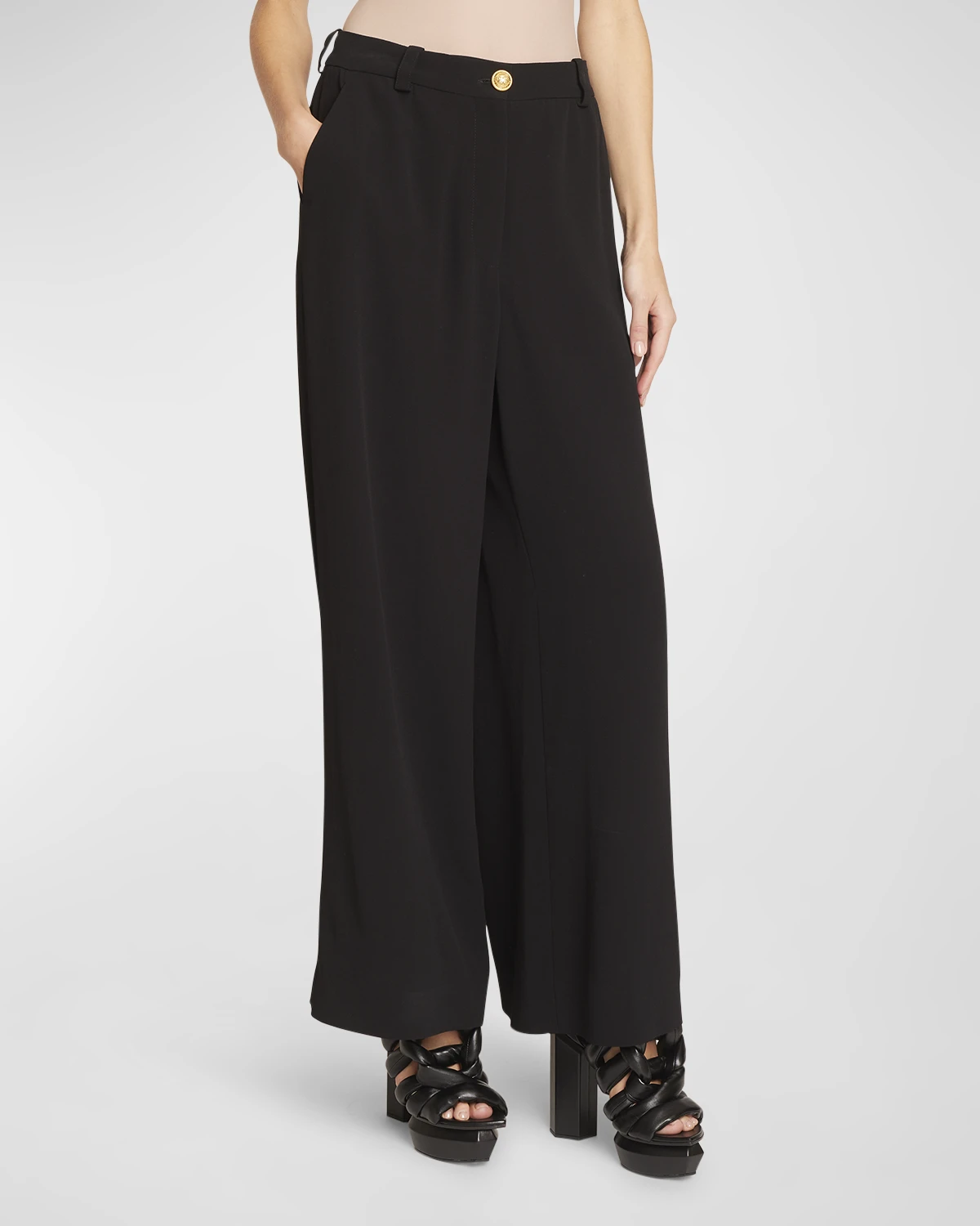 Crepe Wide-Leg Palazzo Pants