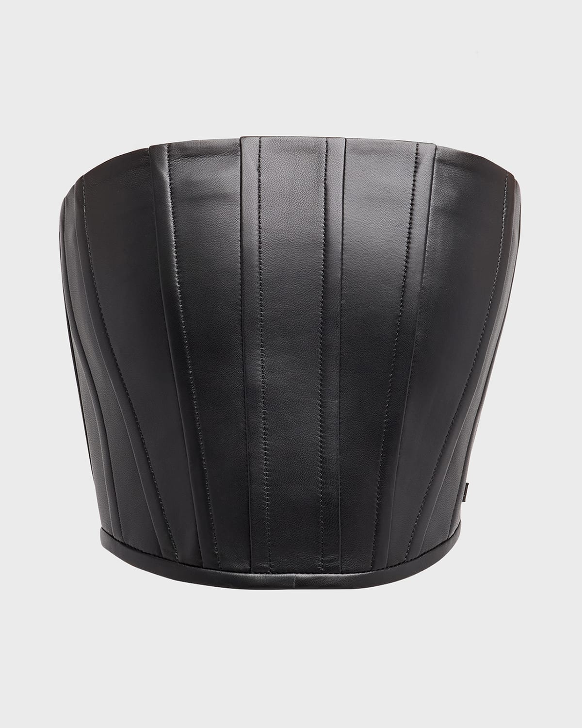 Strapless Leather Crop Corset Top