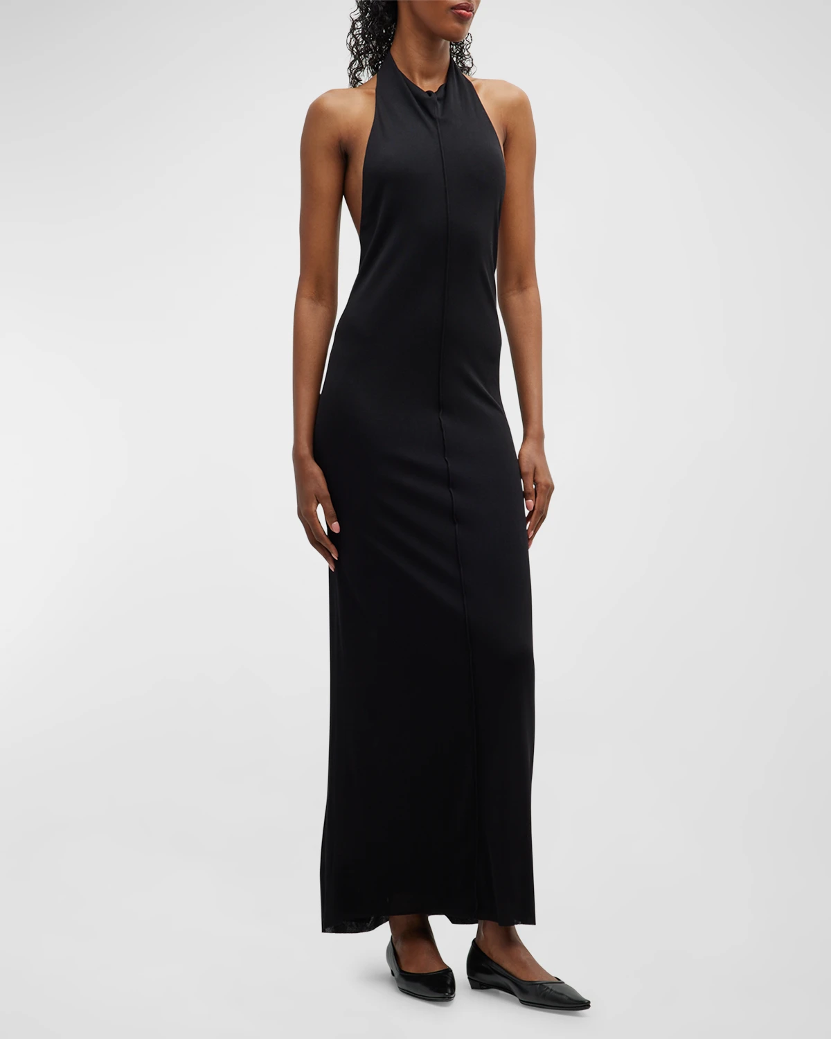 Brynlee Open-Back Halter Maxi Dress