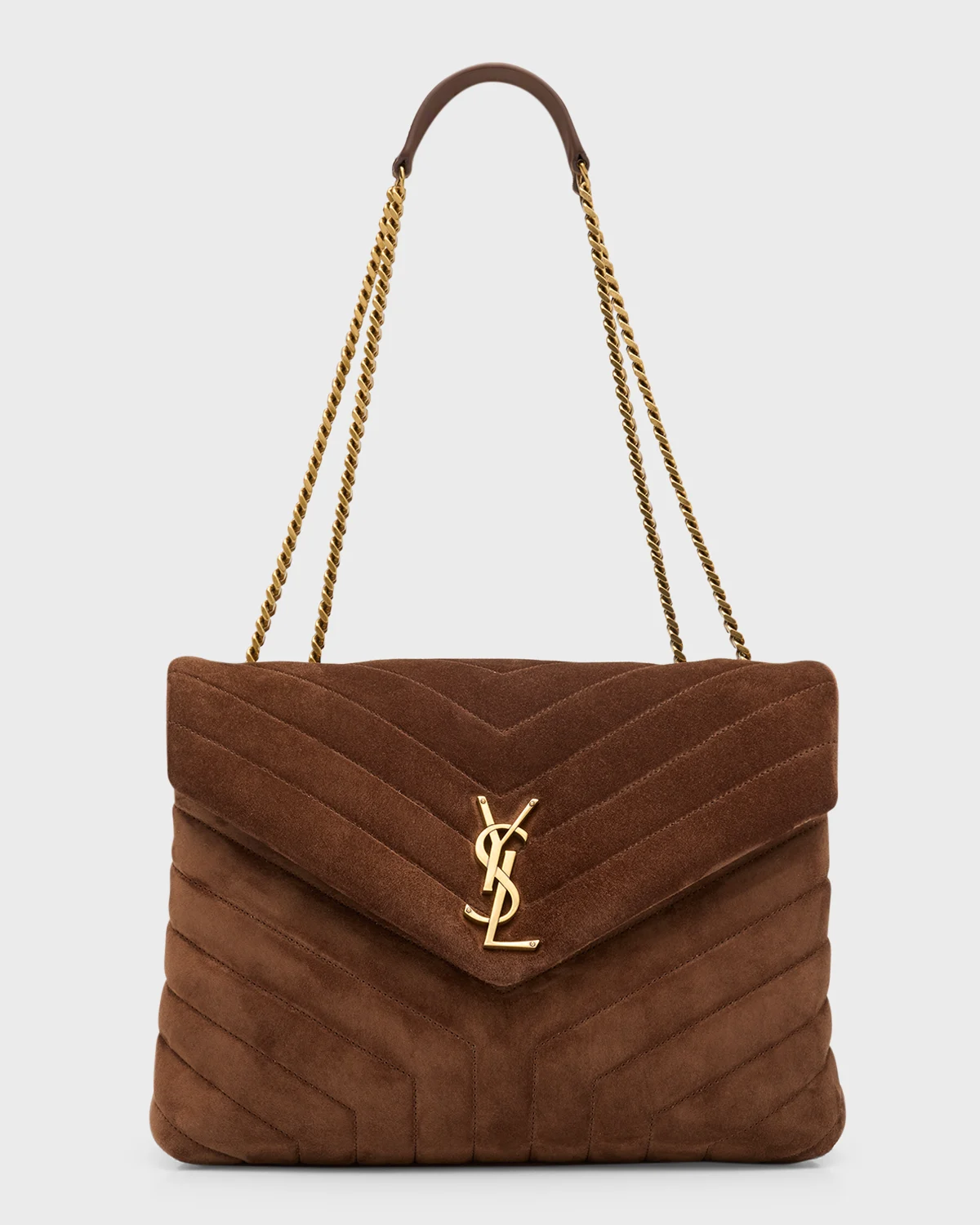 Loulou Medium YSL Shoulder Bag in Quilted Suede