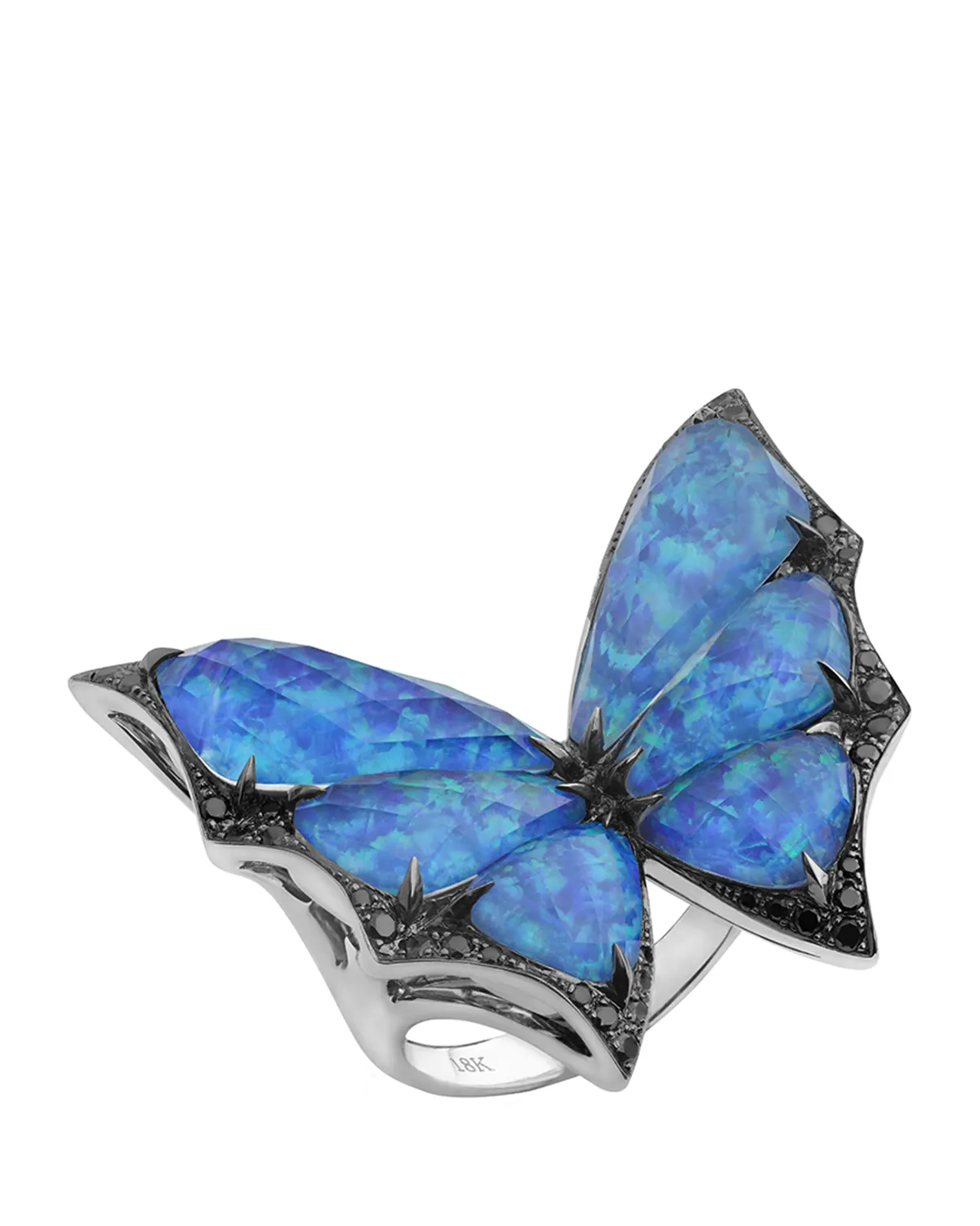 Opalescent Quartz Bat-Moth Ring