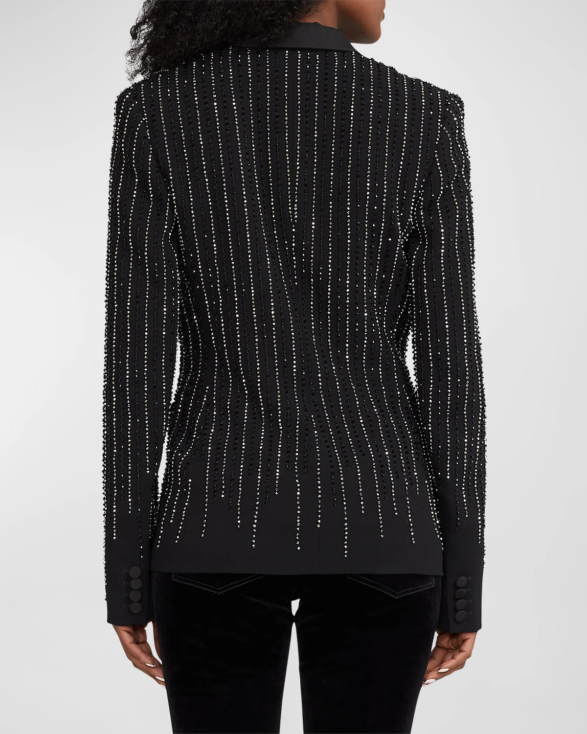 Donoghue Sequin Pinstripe Single-Breasted Tuxedo Jacket