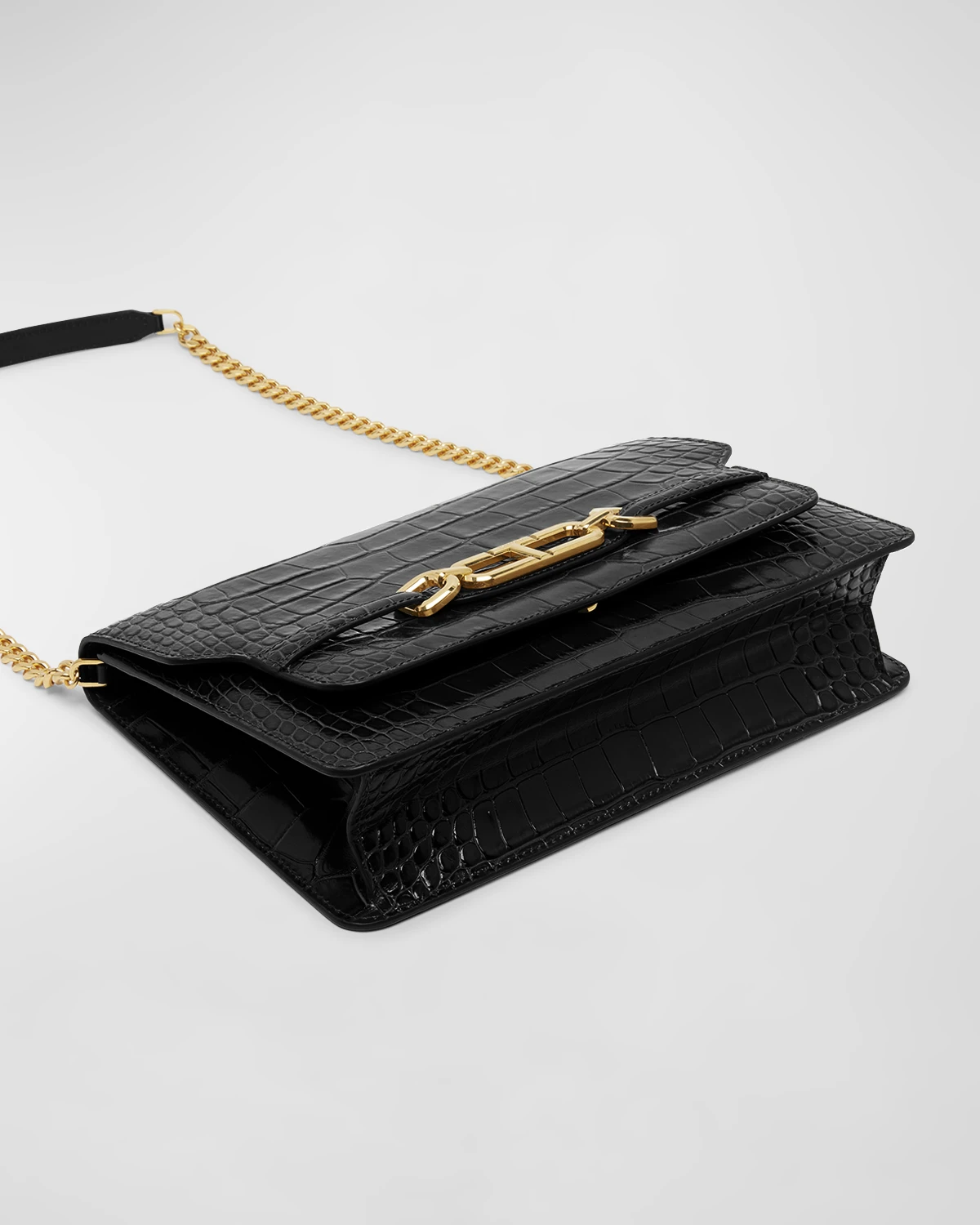 Whitney Medium Shoulder Bag in Stamped Croc Leather