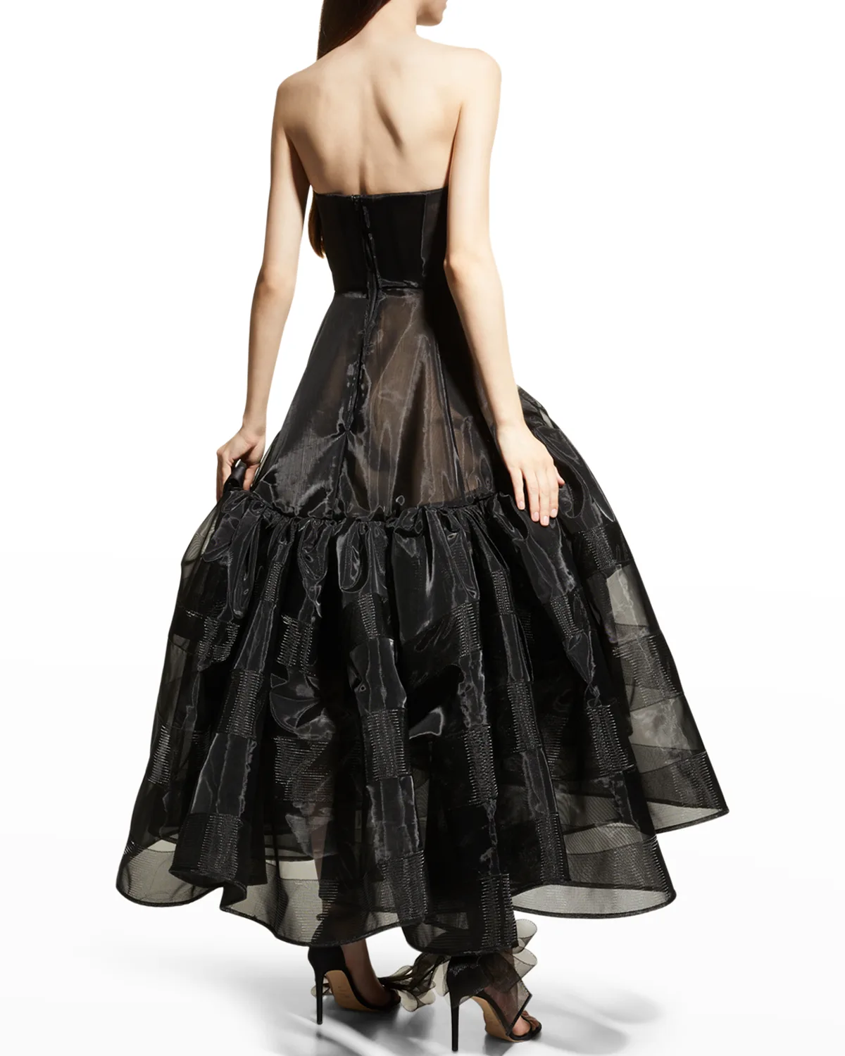 Strapless Corset Fit-&-Flare Silk Gown