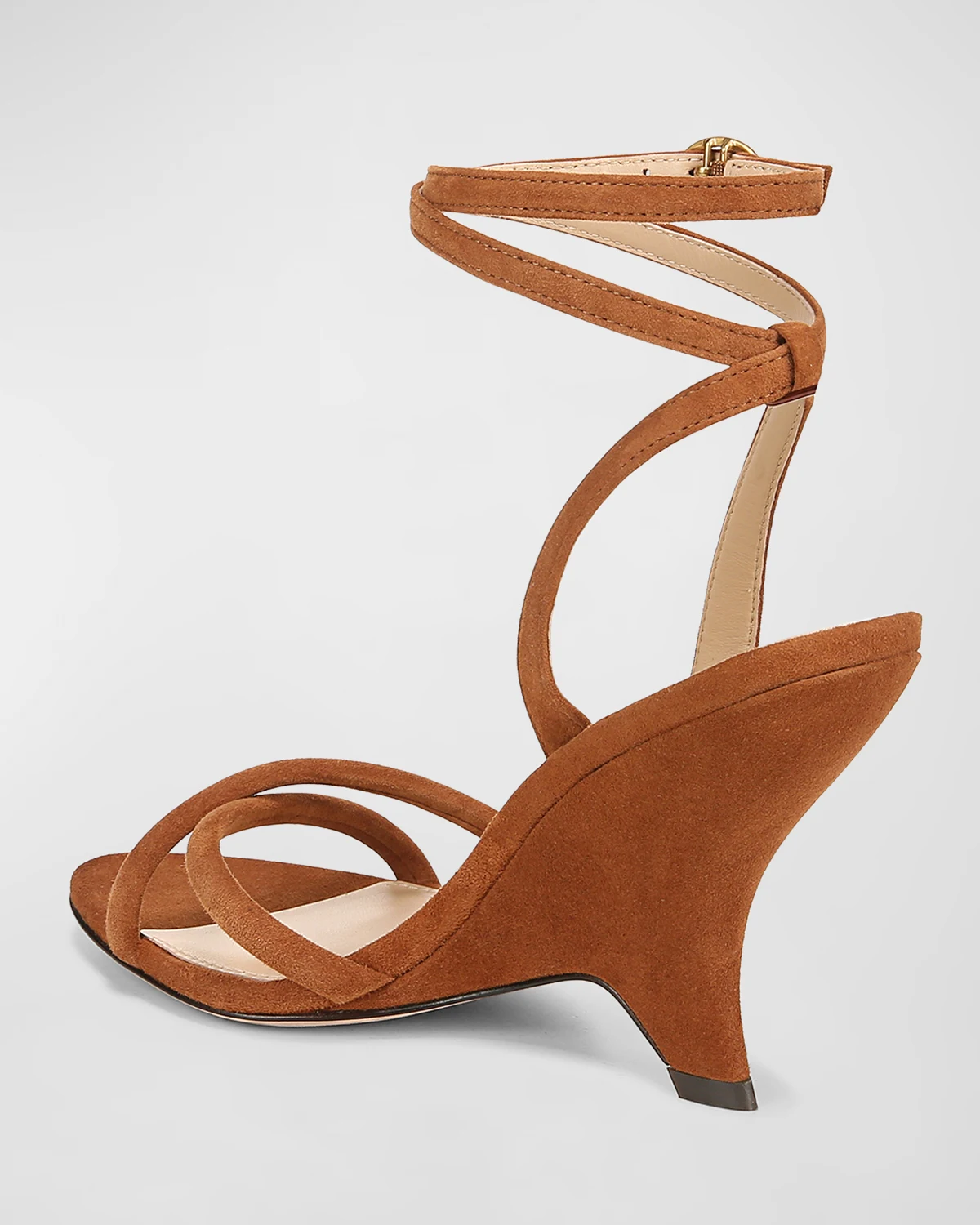 Manuela Suede Ankle-Strap Wedge Sandals