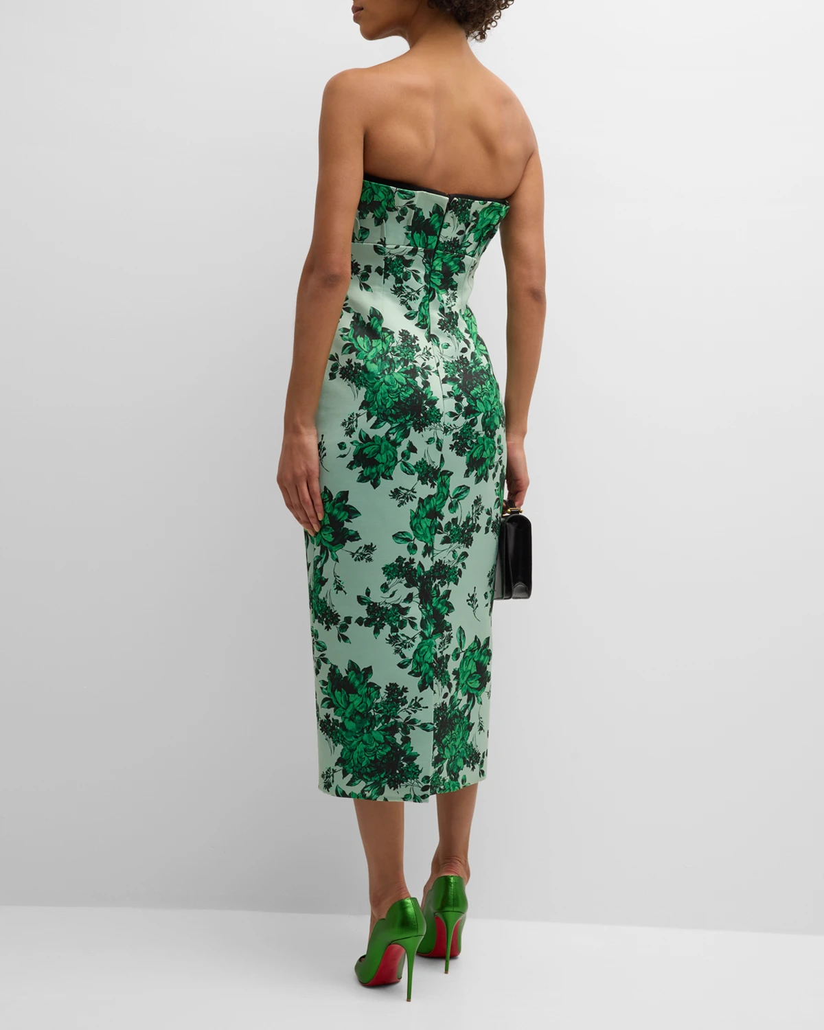 Adalina Strapless Floral Empire-Waist Sheath Midi Dress