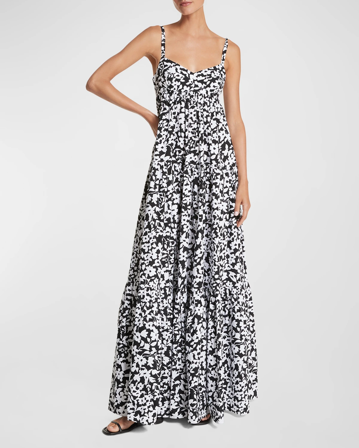 Floral Print Poplin Maxi Sundress