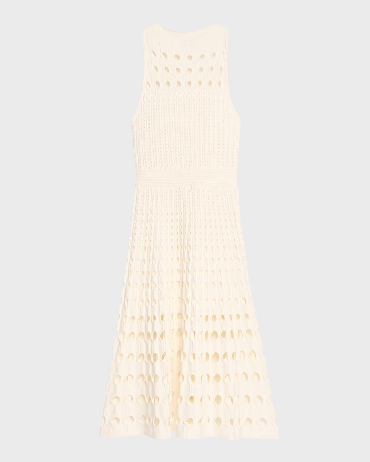 Nash Sleeveless Halter Crochet Midi Dress