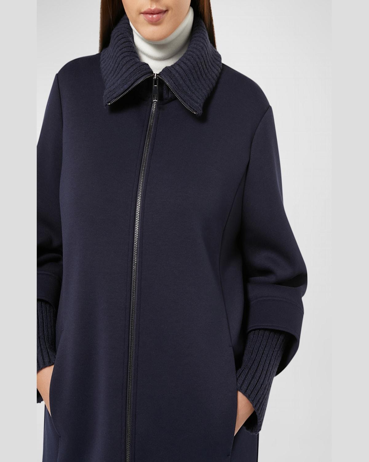 Plus Size Melfi Stand-Collar Jersey Coat