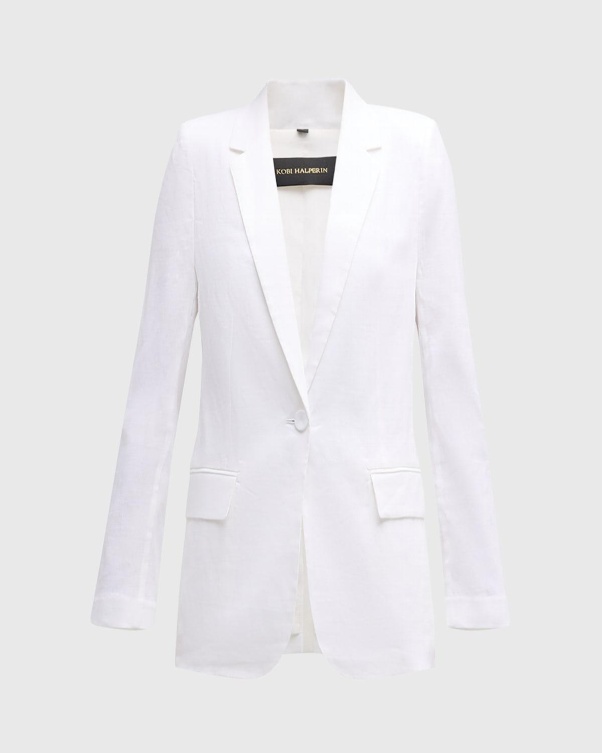 Bria Viscose Linen Cutaway Blazer Jacket