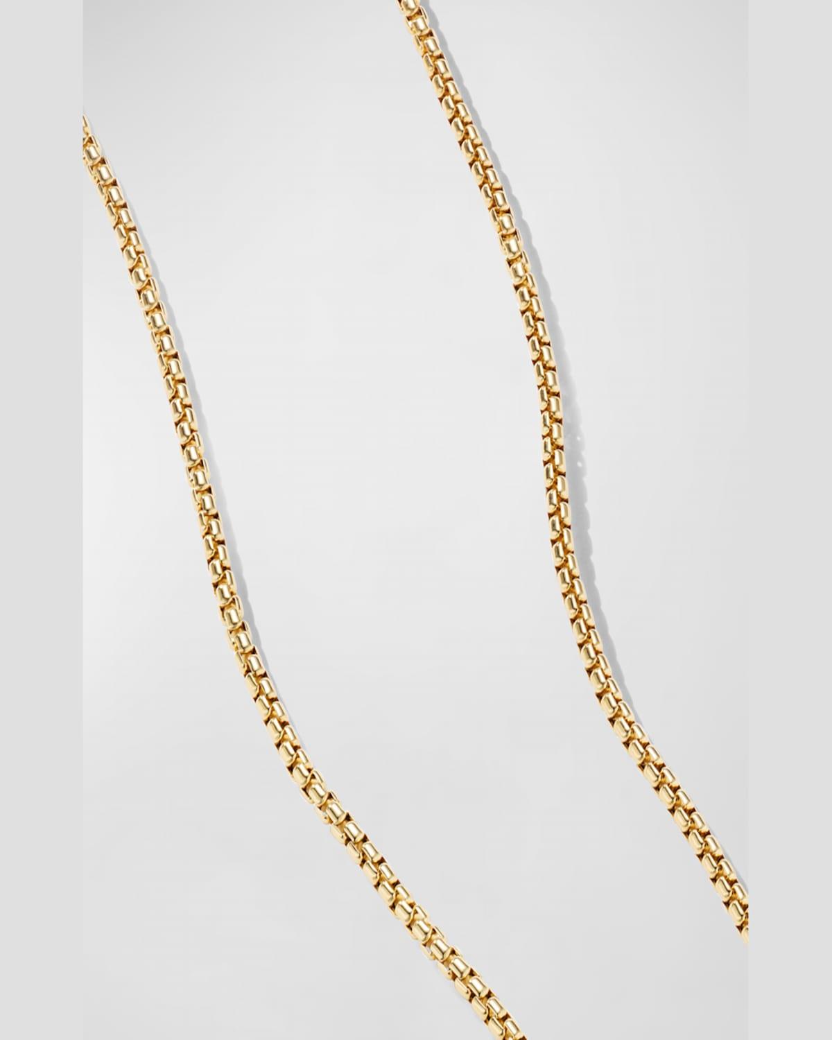 Men's Box Chain Necklace in 18K Gold, 2.7m, 26"L