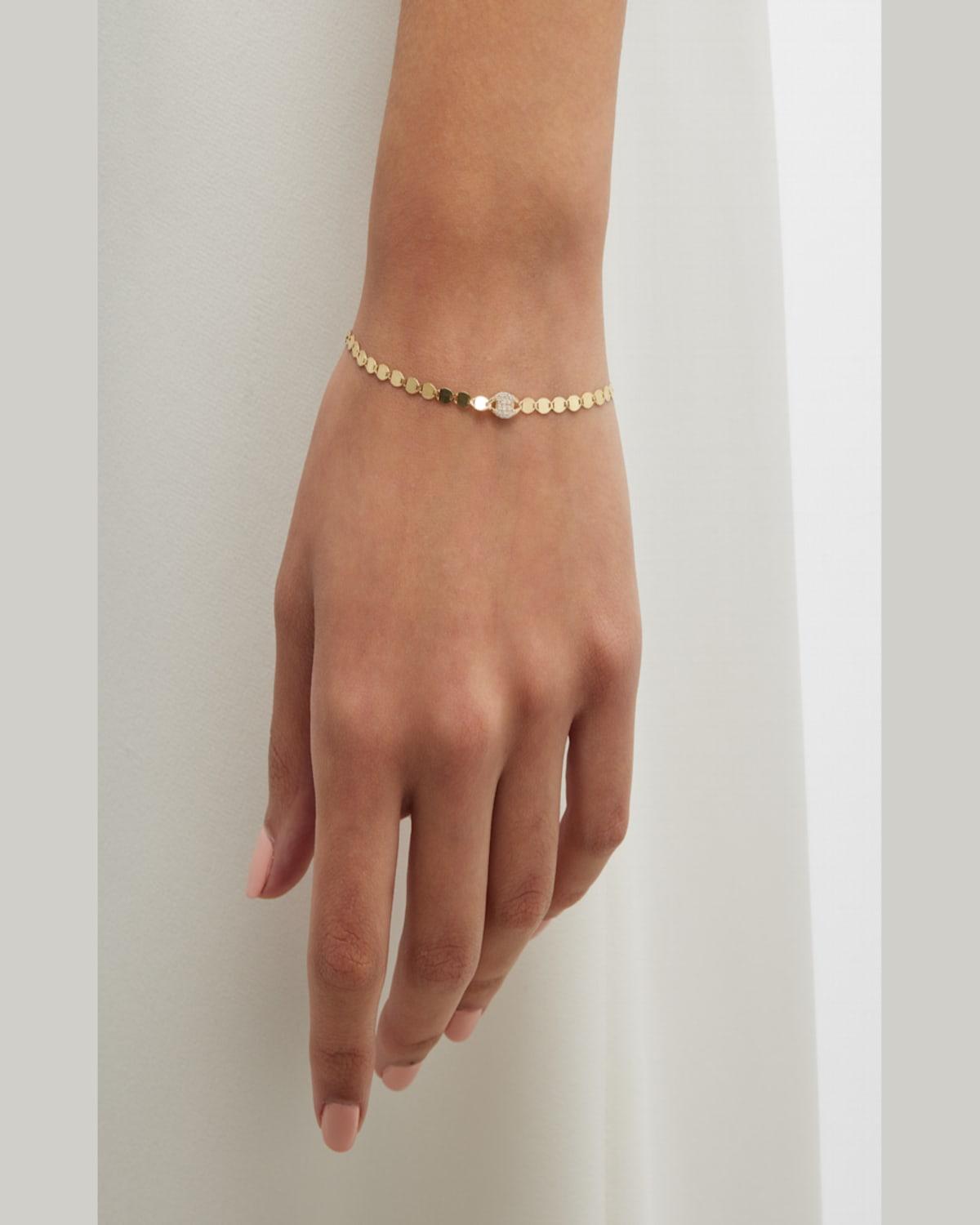 14K Yellow Gold Single Flawless Nude Link Bracelet