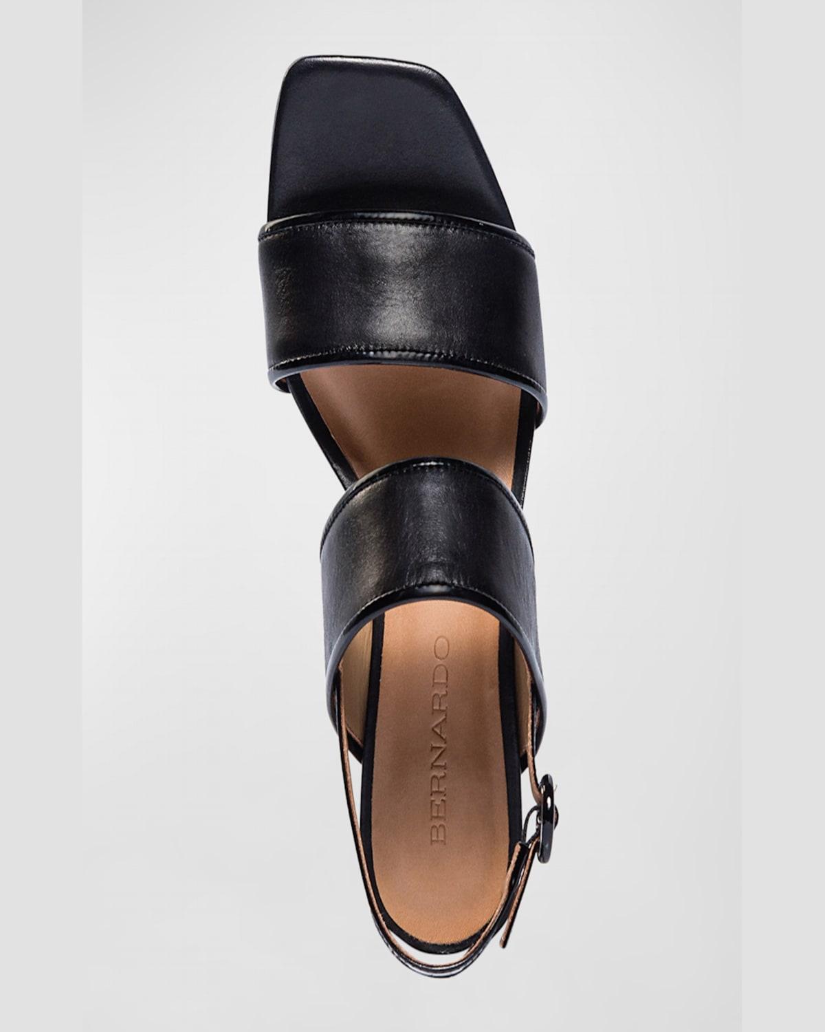 Leather Dual-Band Slingback Sandals