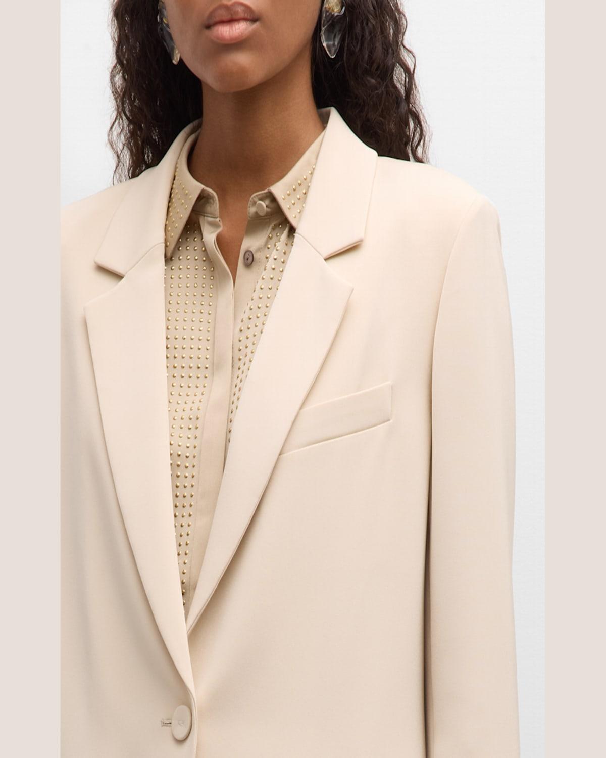 Holland Single-Button Stretch Silk Jacket