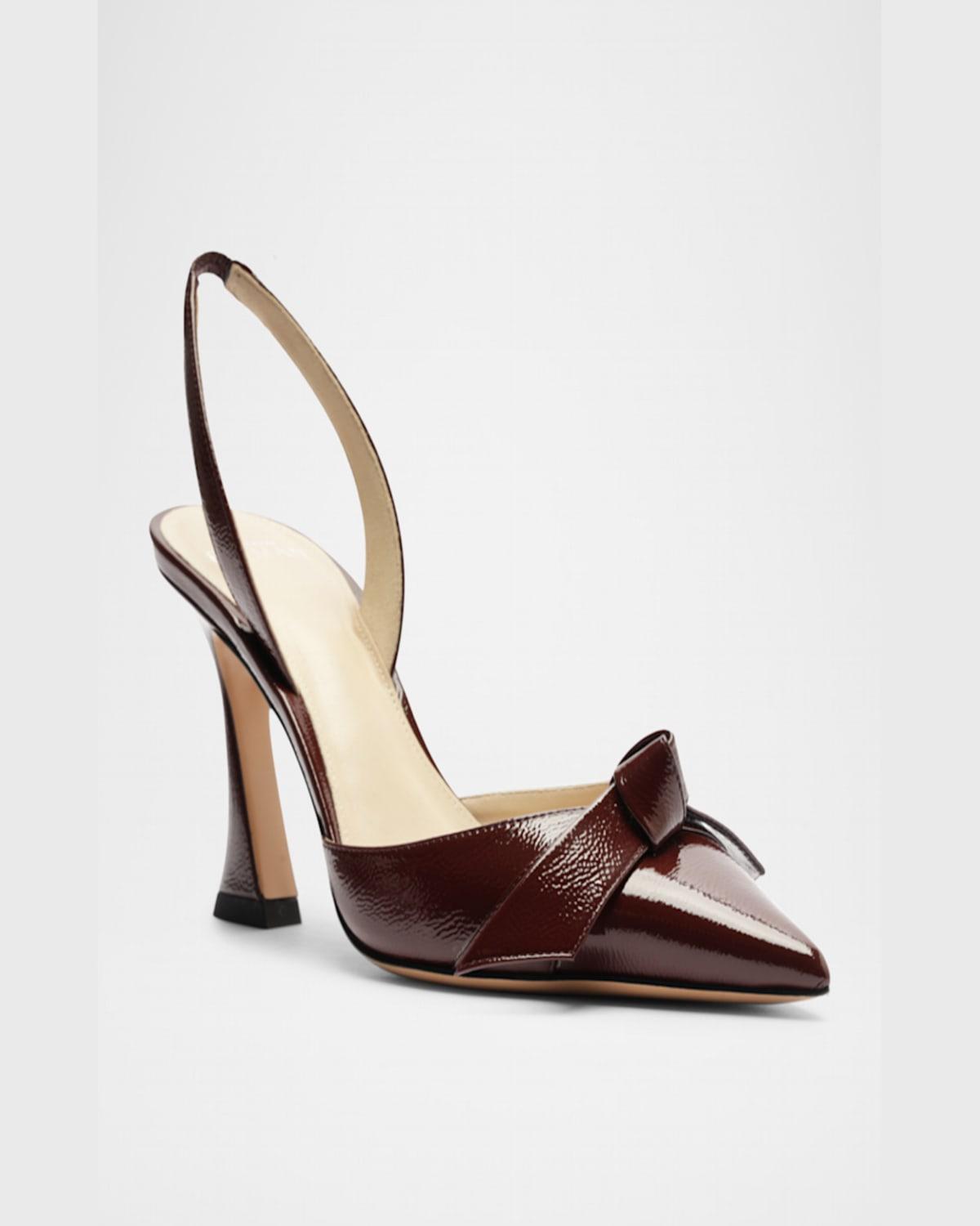 Clarita Bell Leather Bow Slingback Pumps