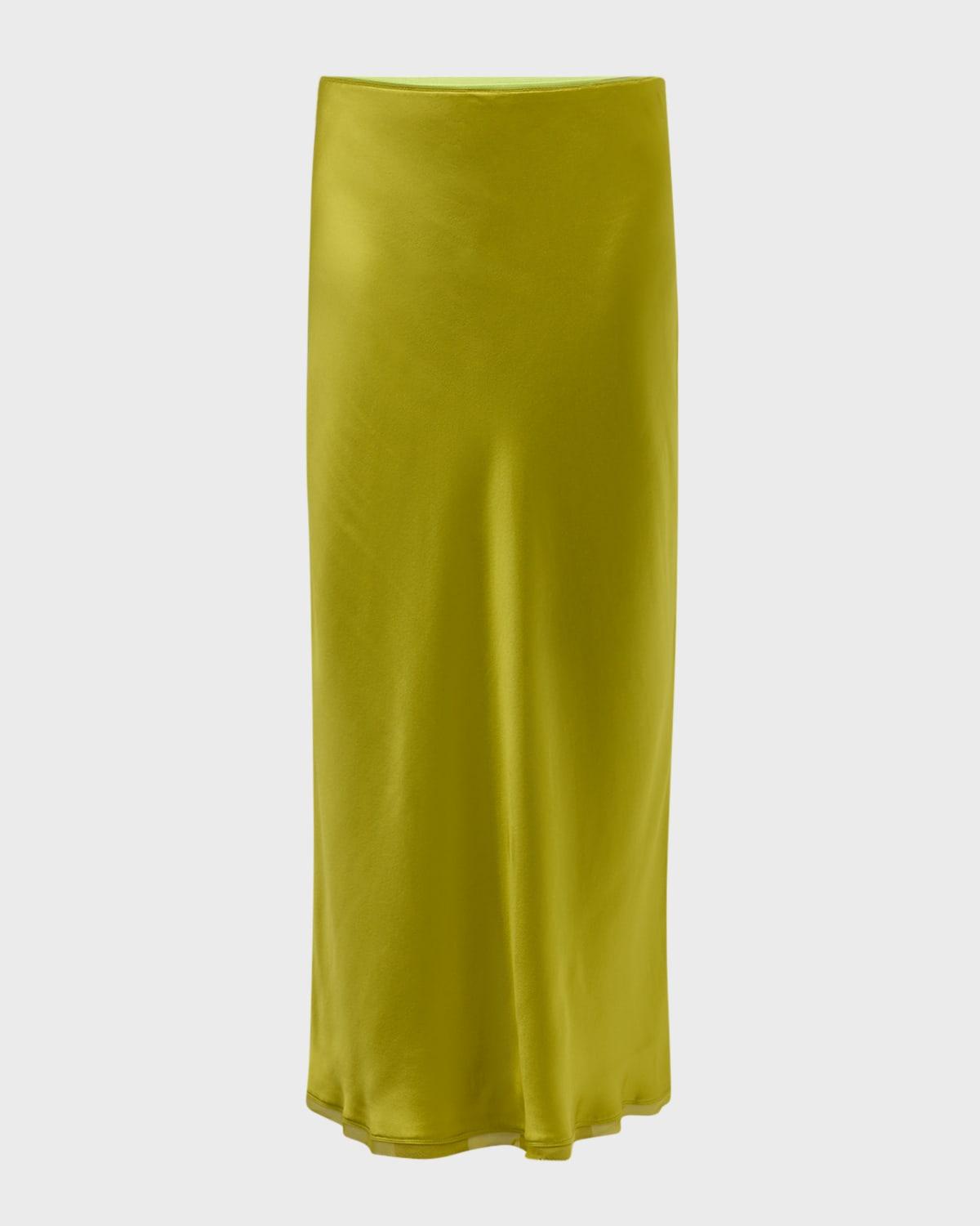 Bias-Cut Silk Midi Skirt 