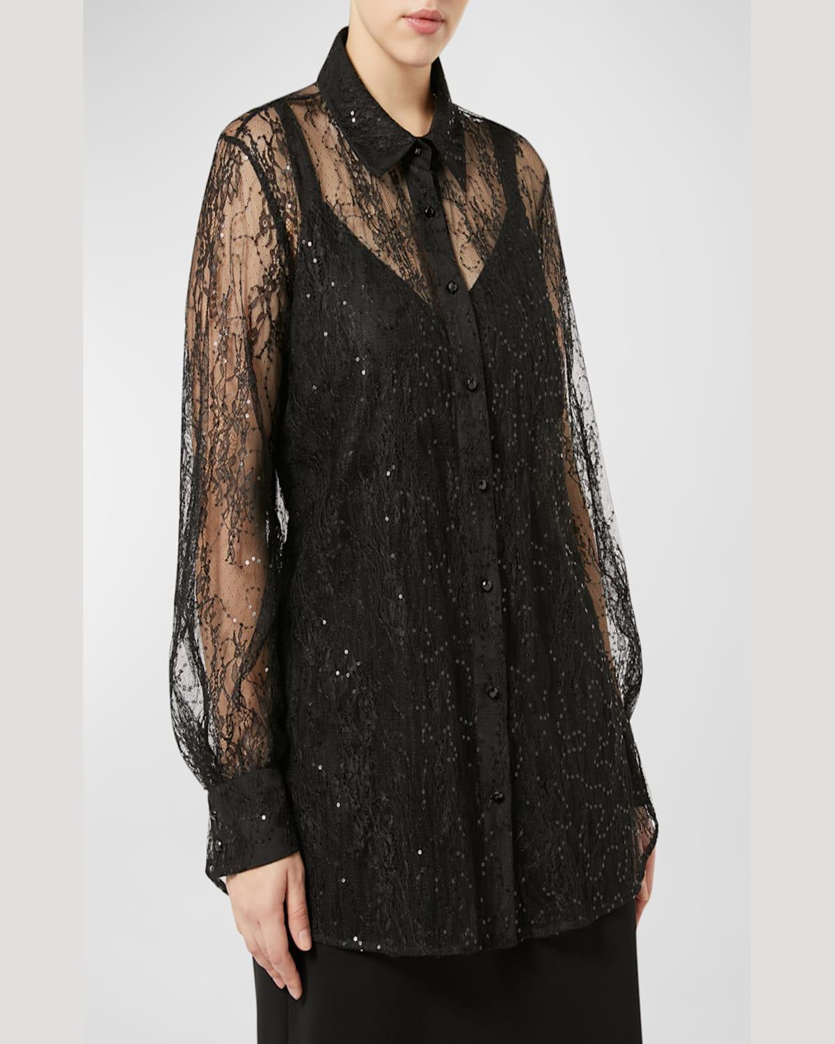 Plus Size Ideo Sequin Lace Blouse