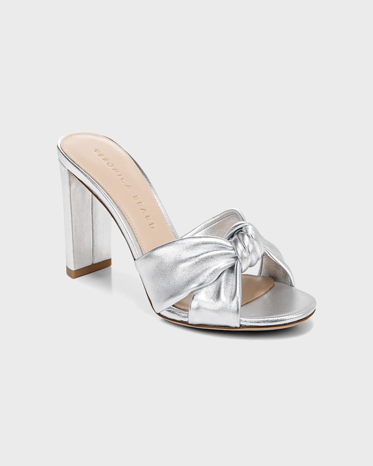 Ganita Metallic Knot Slide Sandals