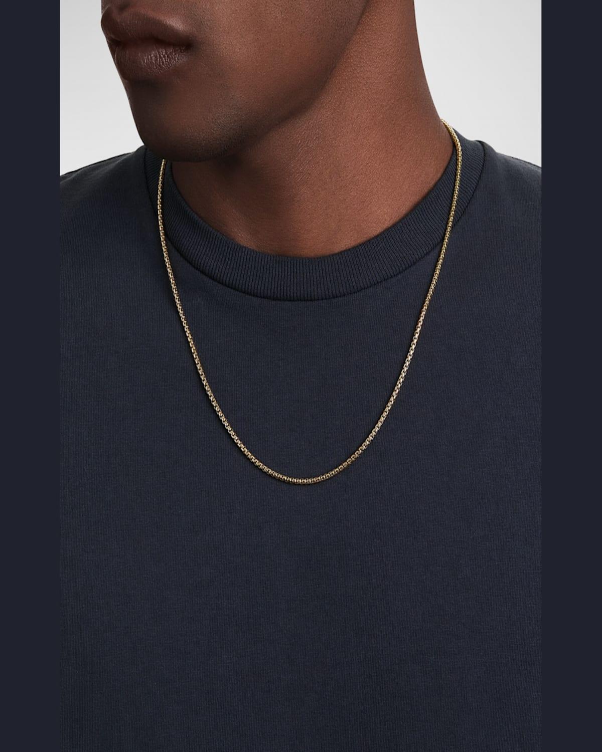 Men's Box Chain Necklace in 18K Gold, 2.7mm, 18"L