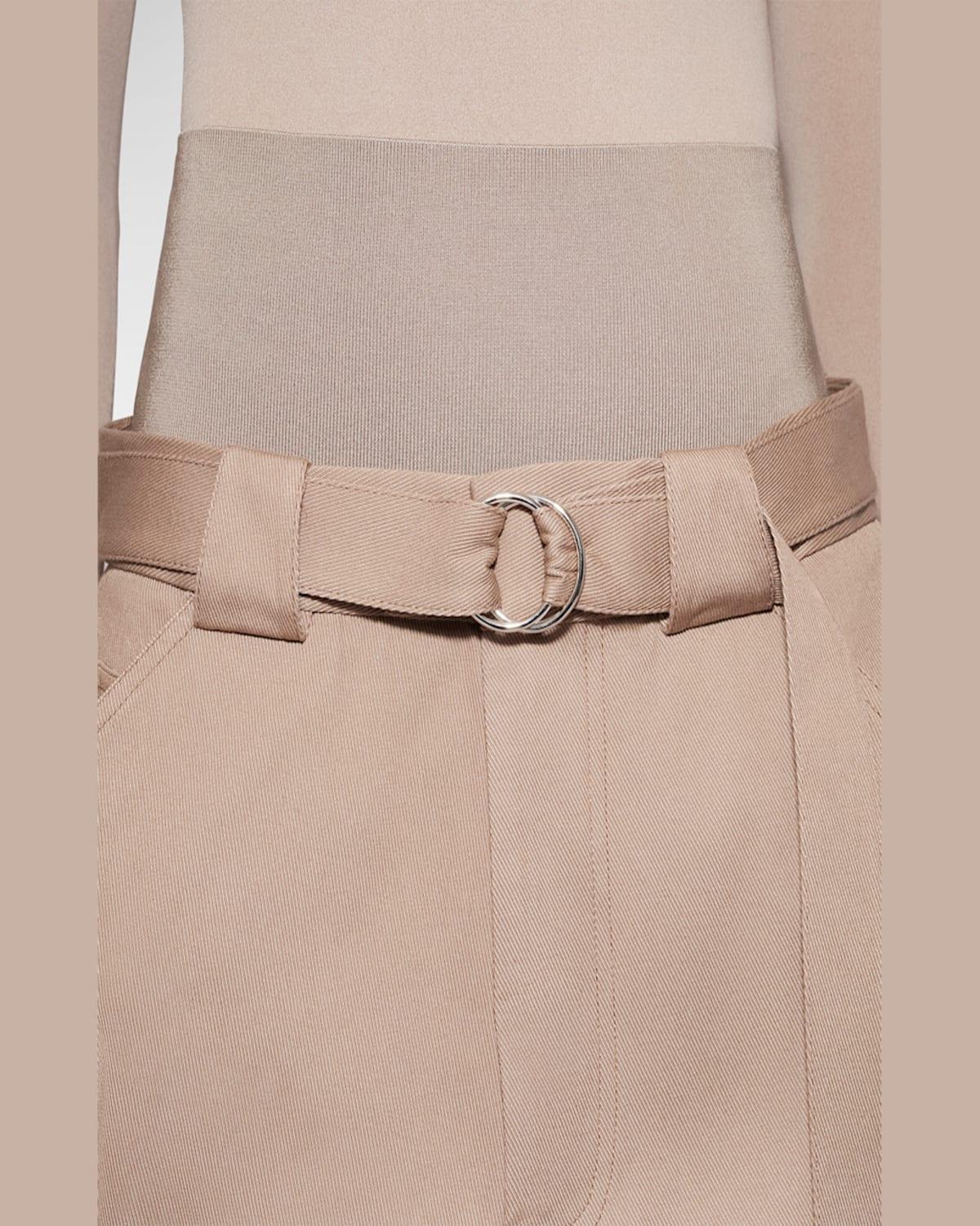 Wide-Leg Cargo Trousers with Knit Band