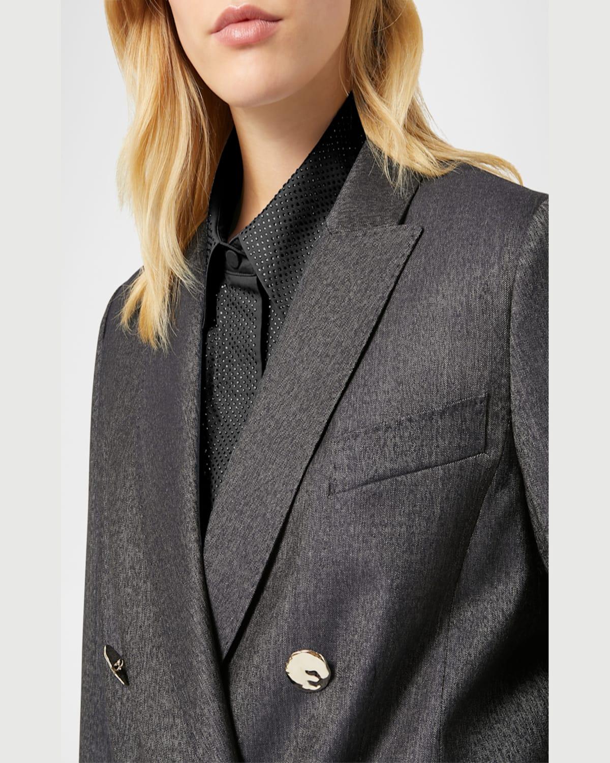 Plus Size Talpa Double-Breasted Wool Blazer