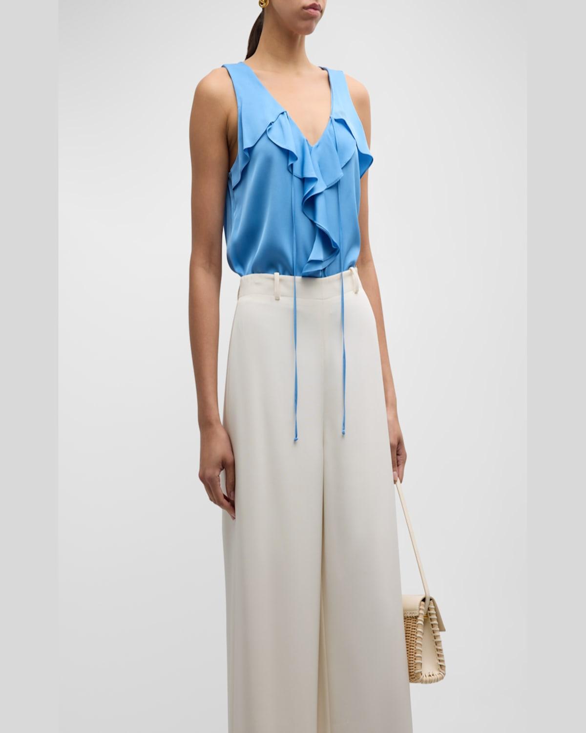 Demy Sleeveless Ruffle Blouse