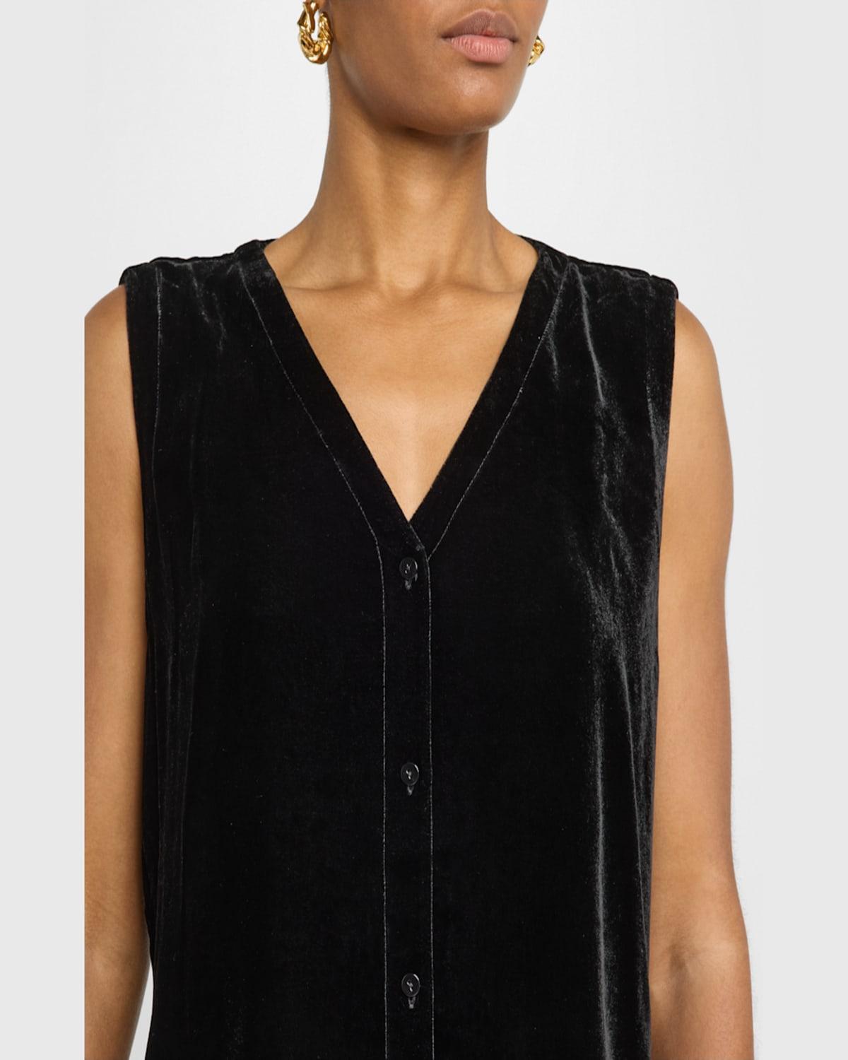 Tie-Back Velvet Vest