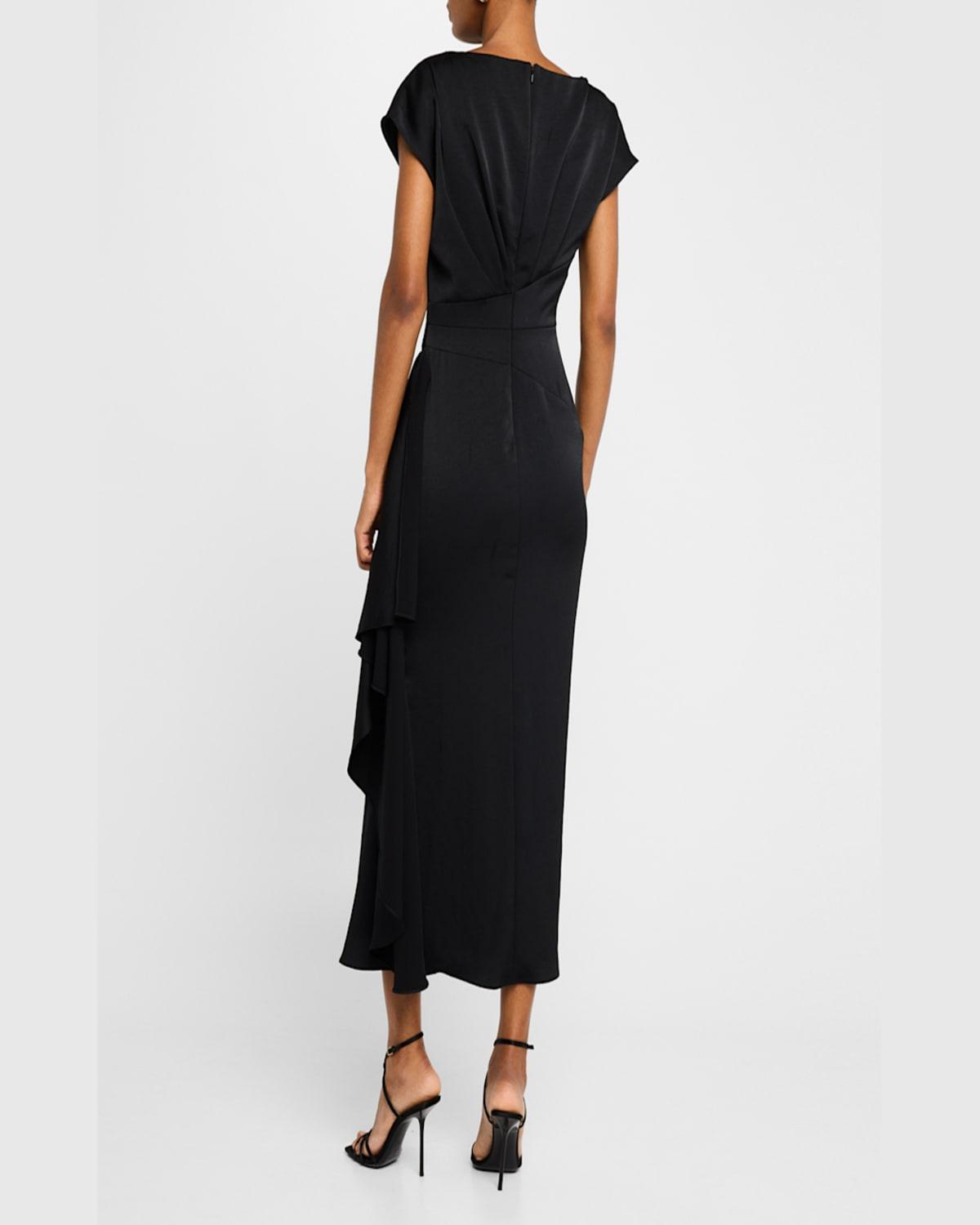 Florence Draped Short-Sleeve Midi Dress