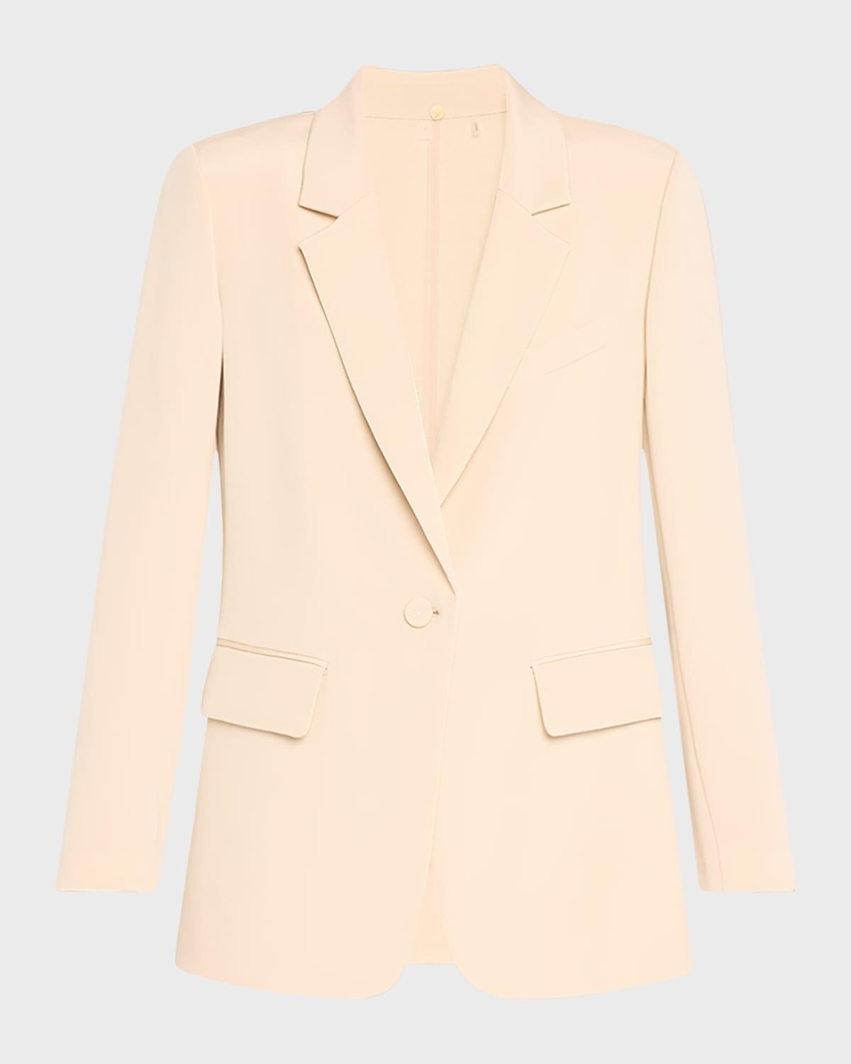 Holland Single-Button Stretch Silk Jacket