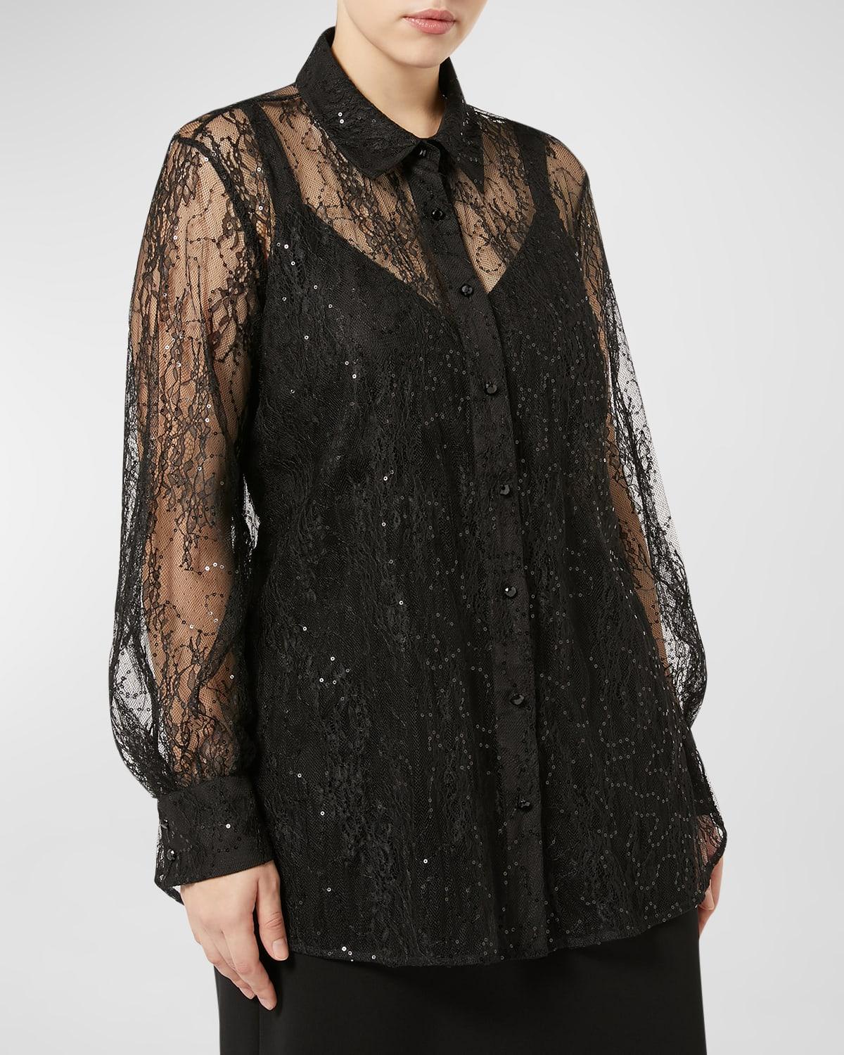 Plus Size Ideo Sequin Lace Blouse