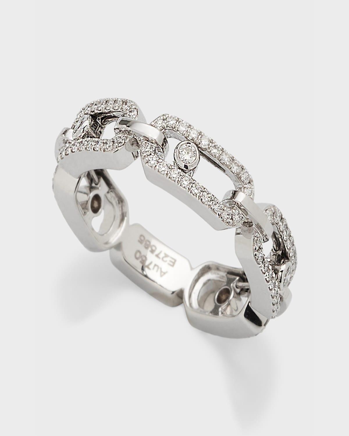 Move Uno 18K White Gold Diamond Pave Ring