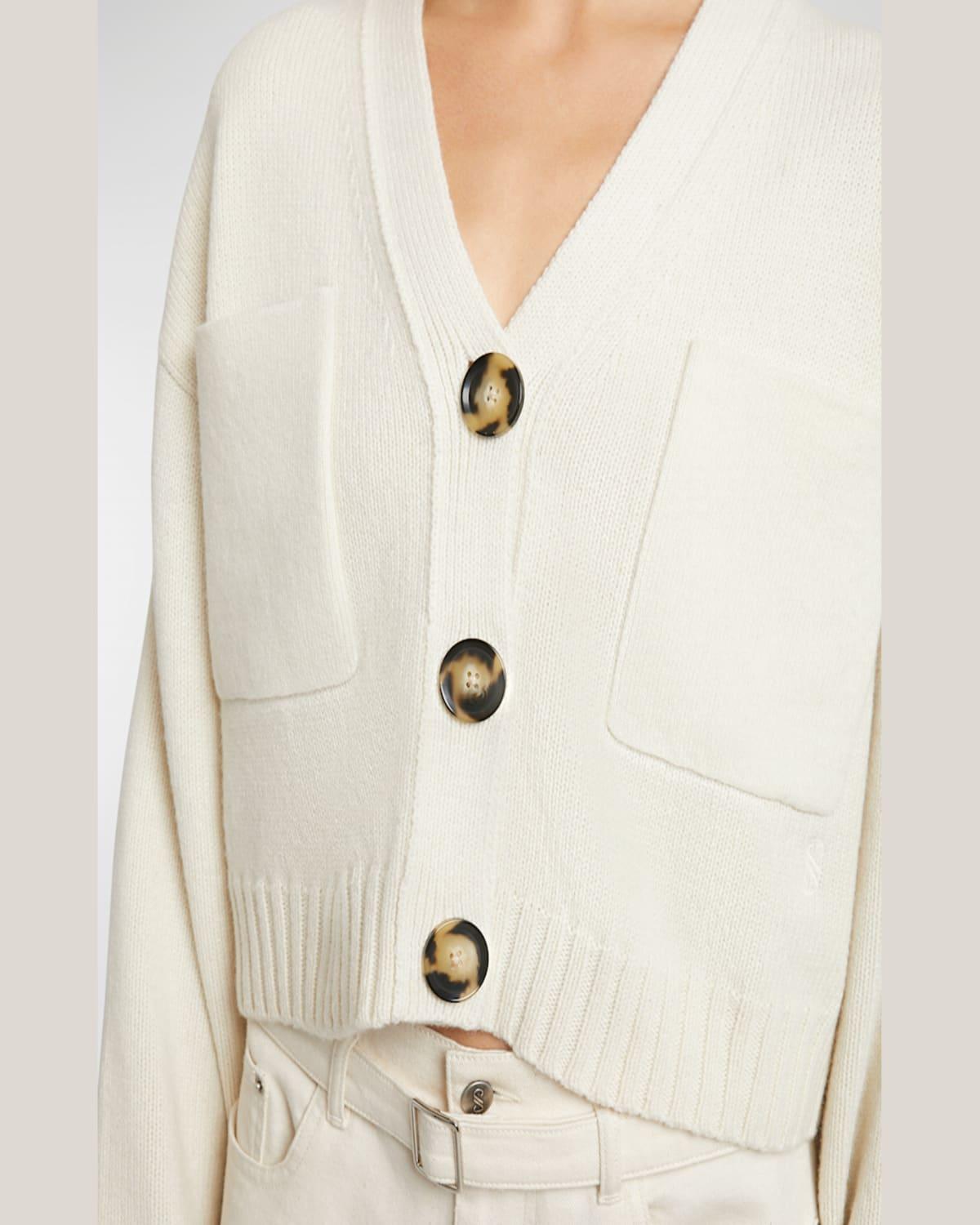 Sofia Crop Cashmere-Wool Cardigan