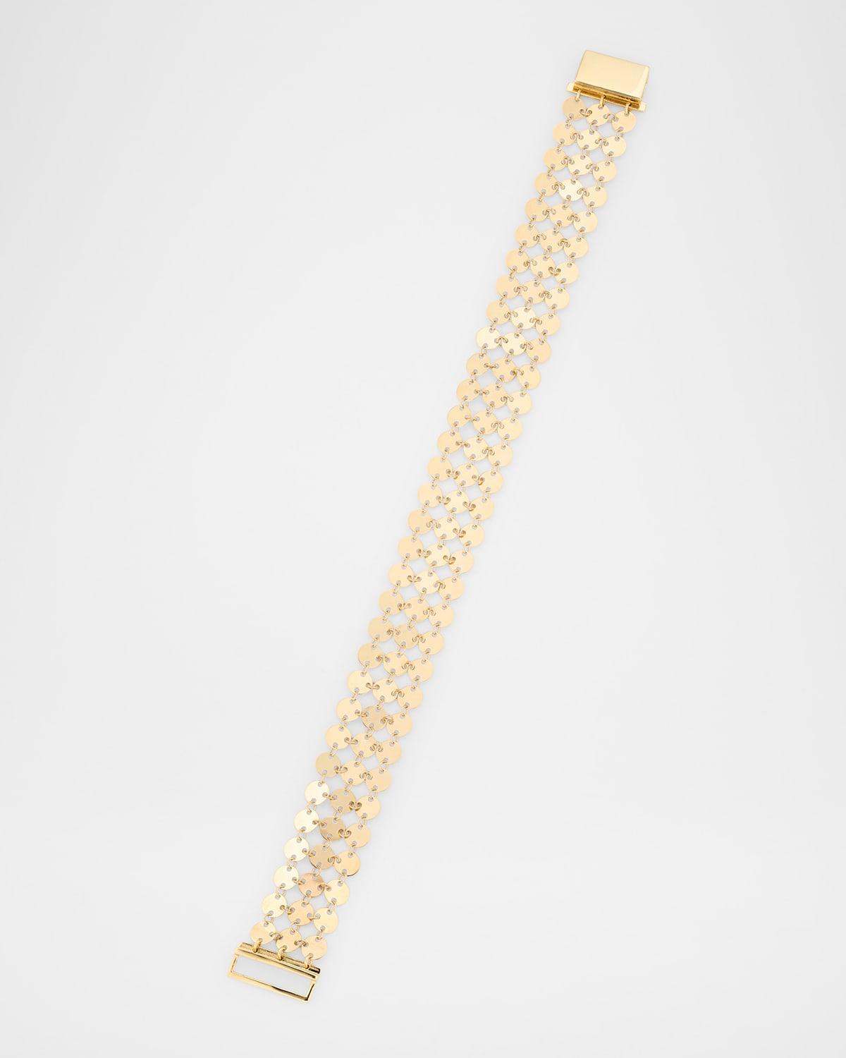 14K Yellow Gold Laser Chainmail 3-Row Bracelet