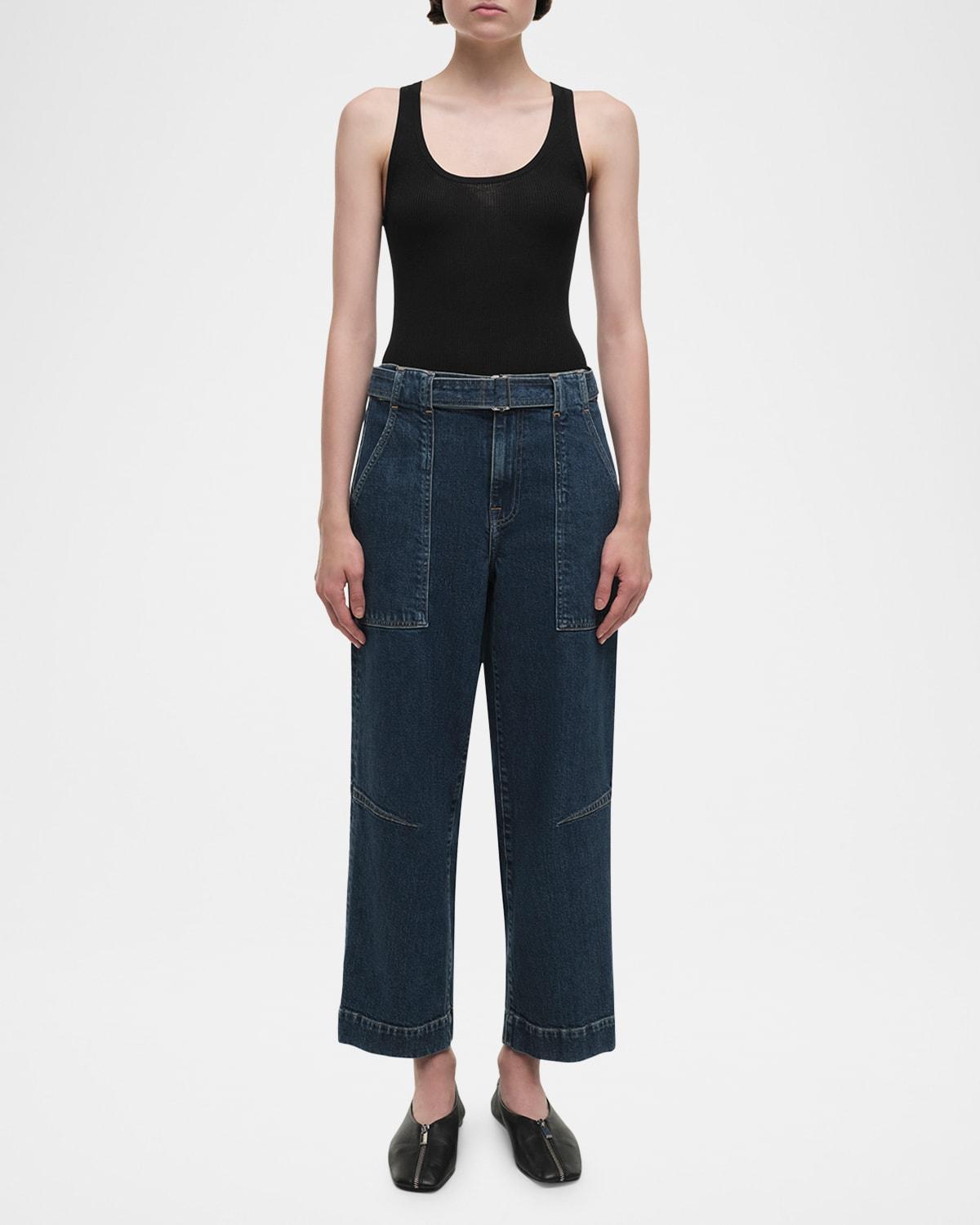 Jenny Belted Cropped Jeans