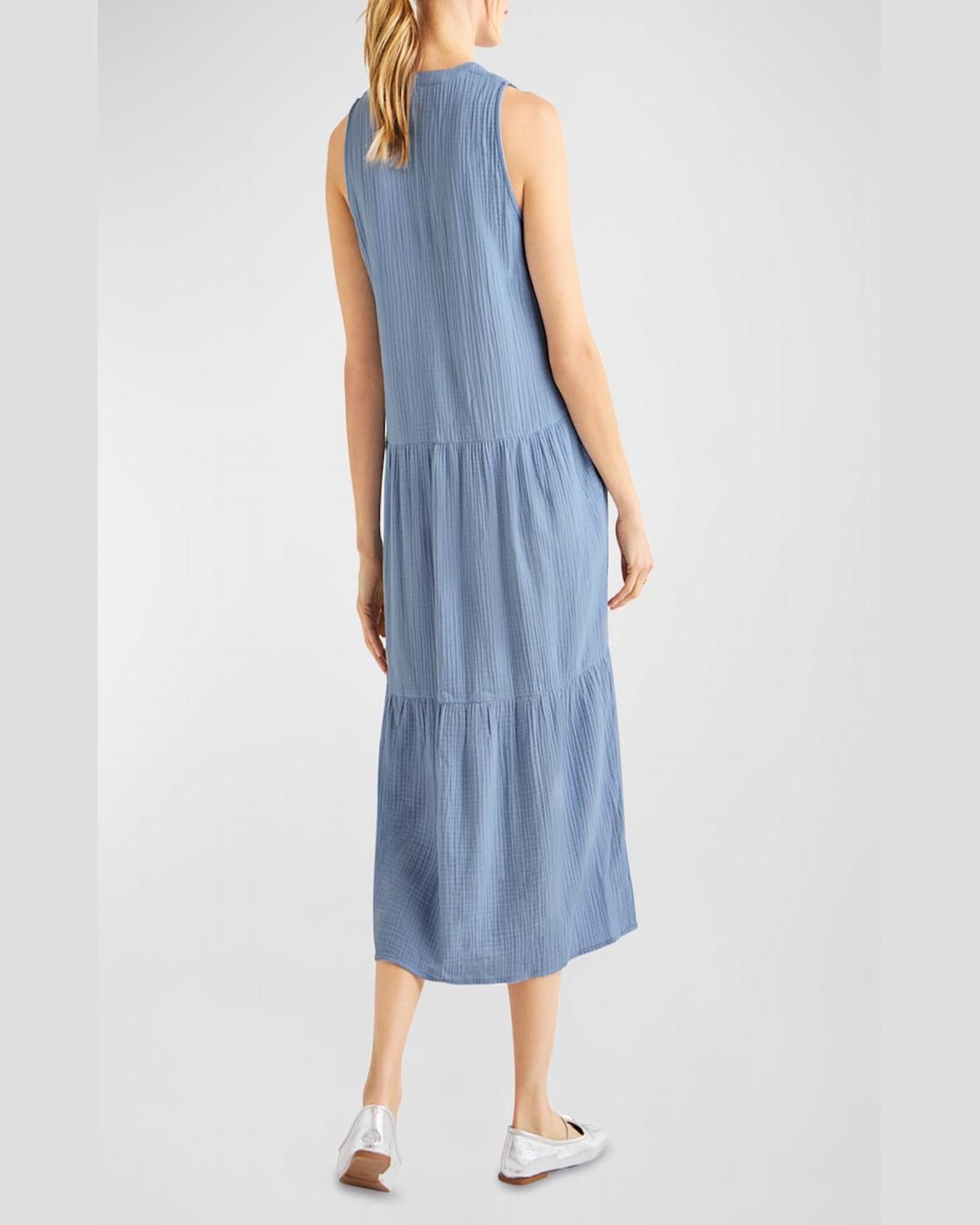 Sumner Cotton Gauze Sleeveless Midi Dress with Pockets